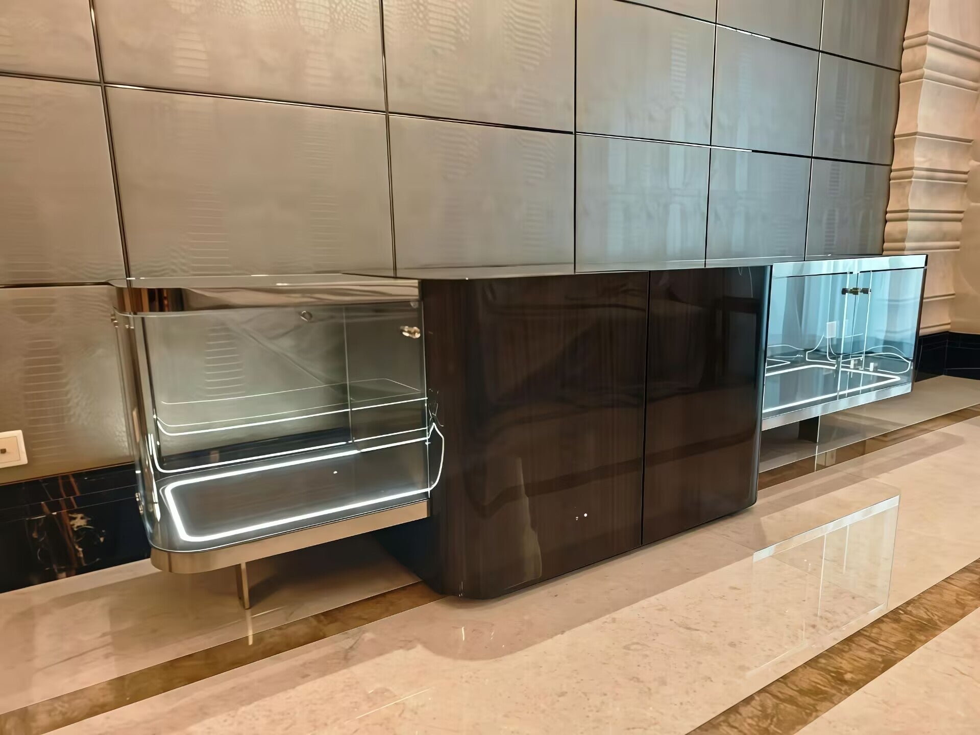 Desmond Modern Luxury Villa Living Room Creativity Glass Tv Cabinet