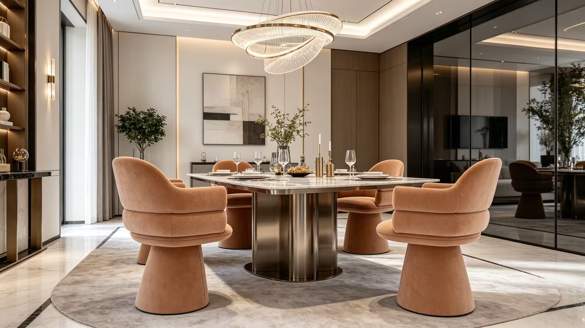 Luxurious Villa Upscale Solid Wood Customize Single Fabric Dining Chair