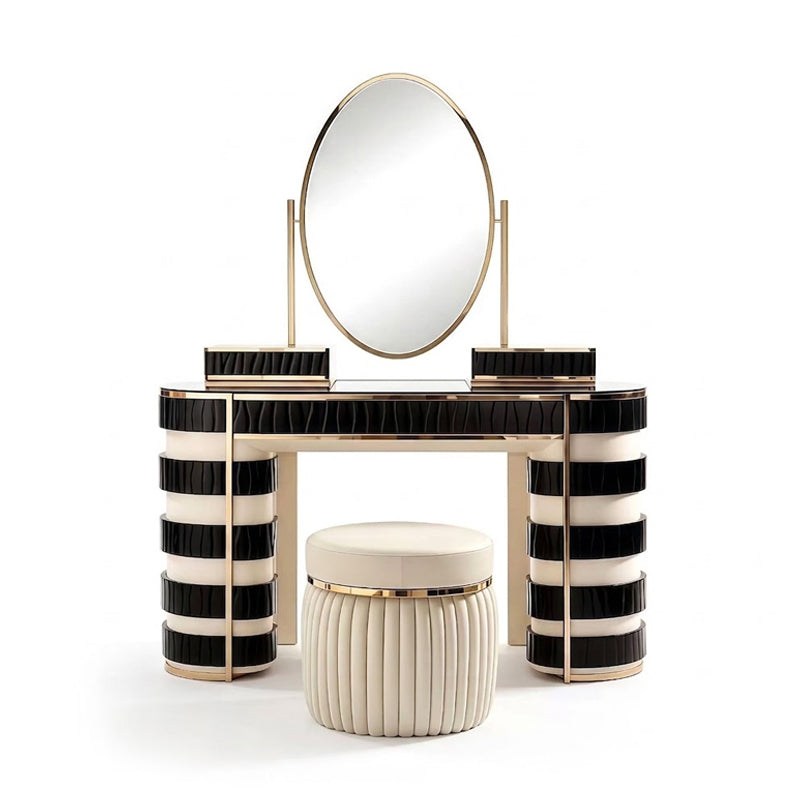 Modern Art Zebra Stripes Minimalist Solid Wood Dressing Table