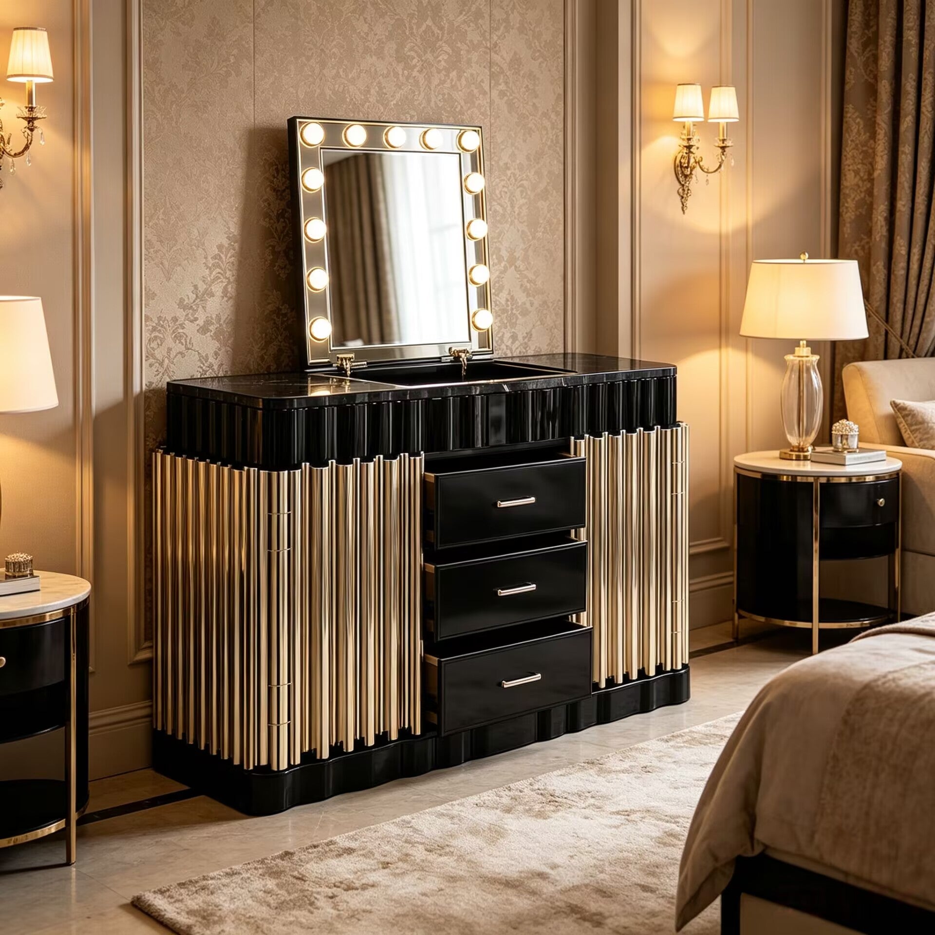 Luxury Modern Minimalism Unique Upscale Customize Dressing Table