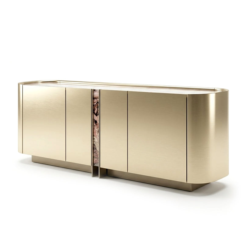 Dynasty Modern Artistic Marble Living Room Solid Wood Sideboard
