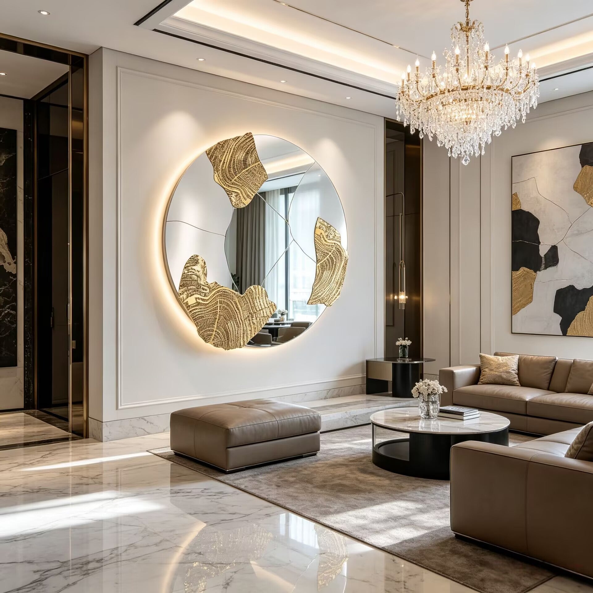 Eden Unique Creativity High-End Round Decorative Mirror
