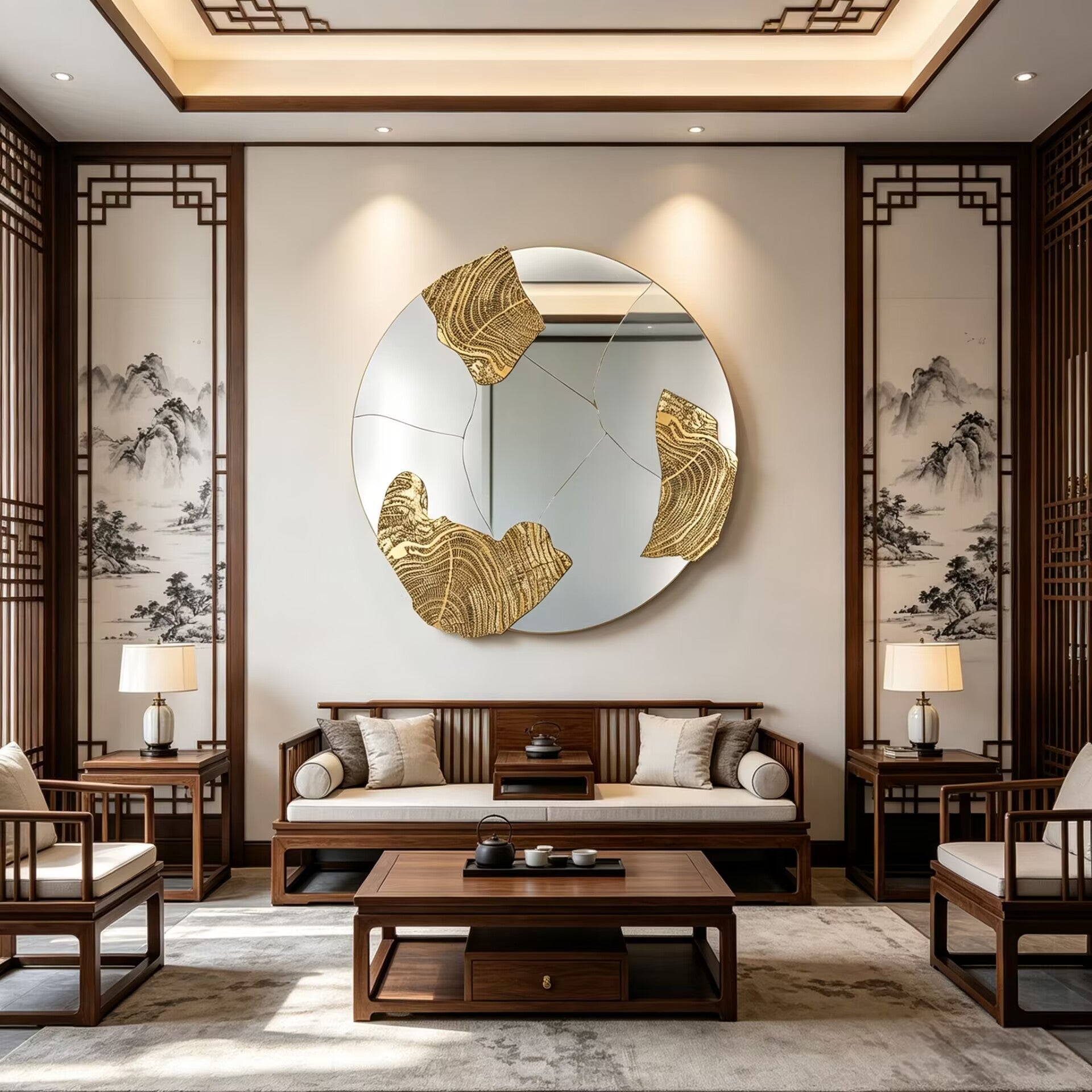 Eden Unique Creativity High-End Round Decorative Mirror