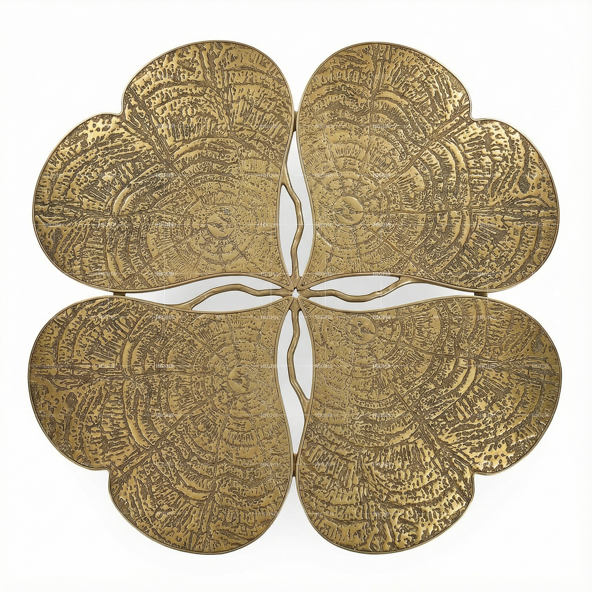 Eternal Clover New Designer Gold Four Leaf Clover Art Coffee Table
