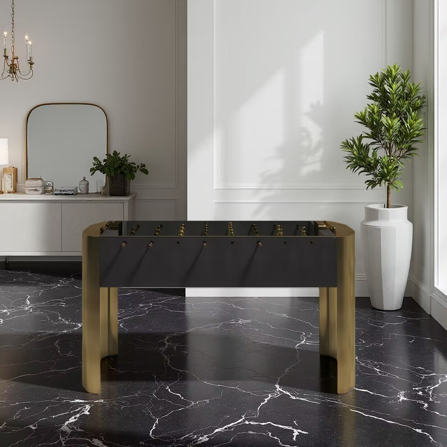 Ellipse Luxury Designer Indoor Standard Solid Wood Double Football Table