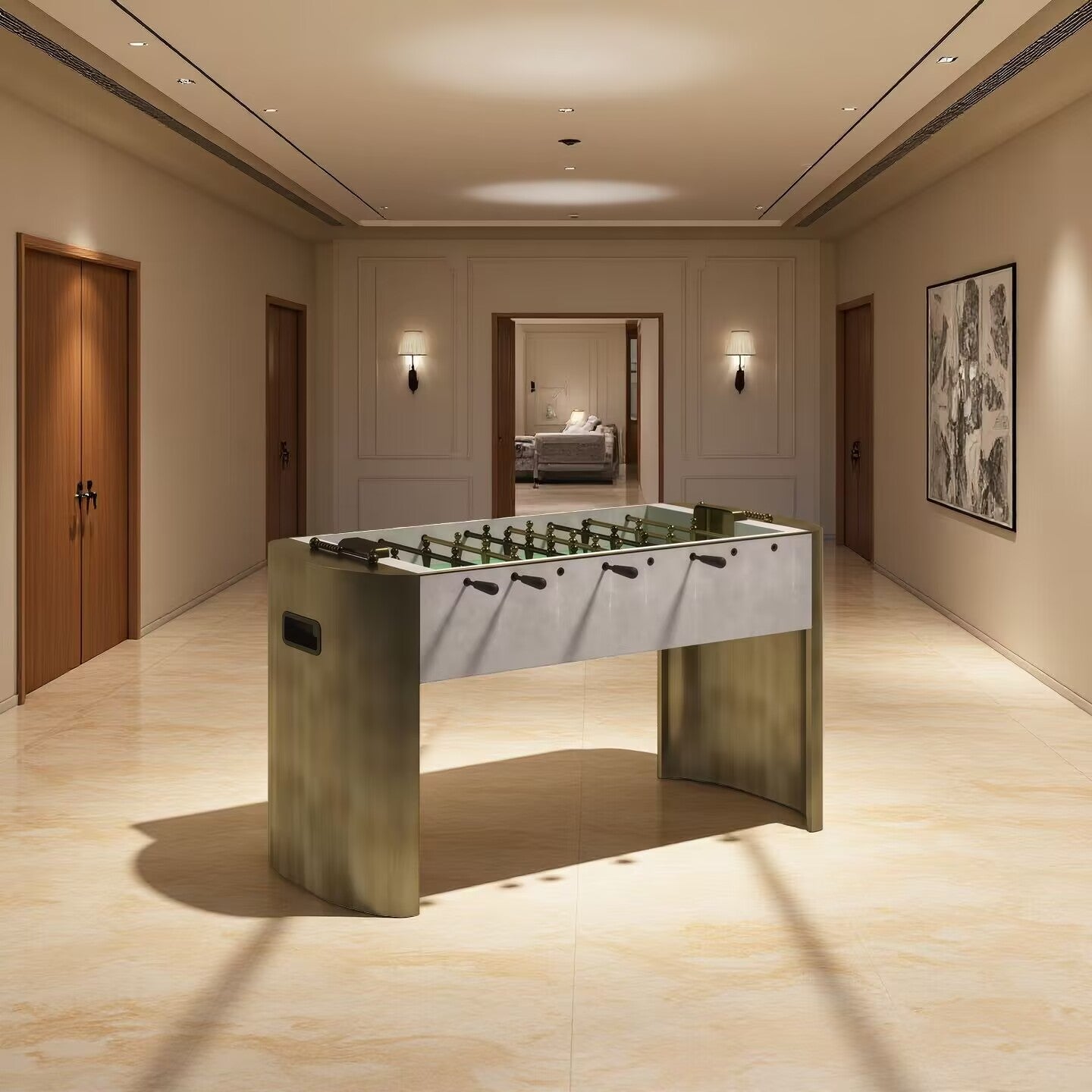 Ellipse Luxury Designer Indoor Standard Solid Wood Double Football Table
