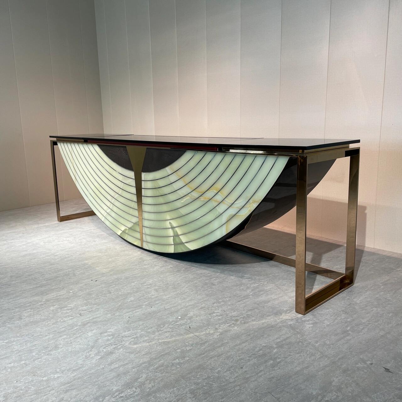 Equinox Italian Designer Artistic Stainless Steel Decoration Console