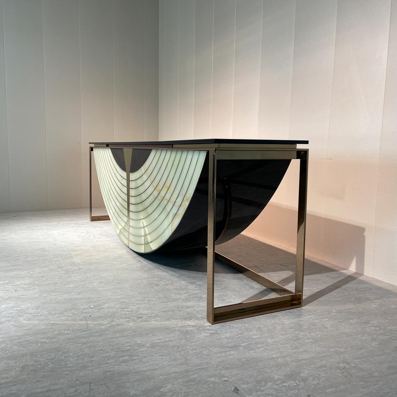 Equinox Italian Designer Artistic Stainless Steel Decoration Console