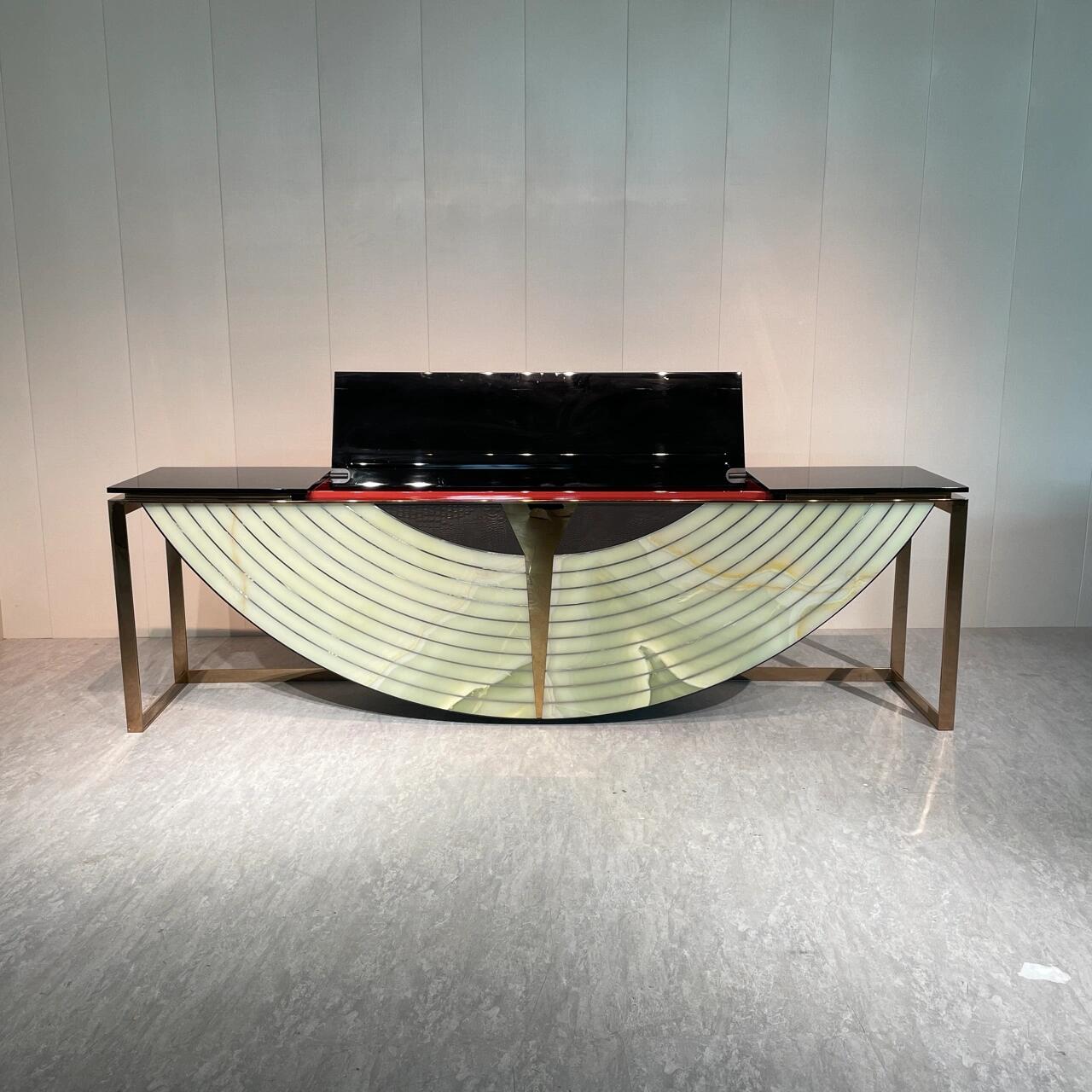 Equinox Italian Designer Artistic Stainless Steel Decoration Console