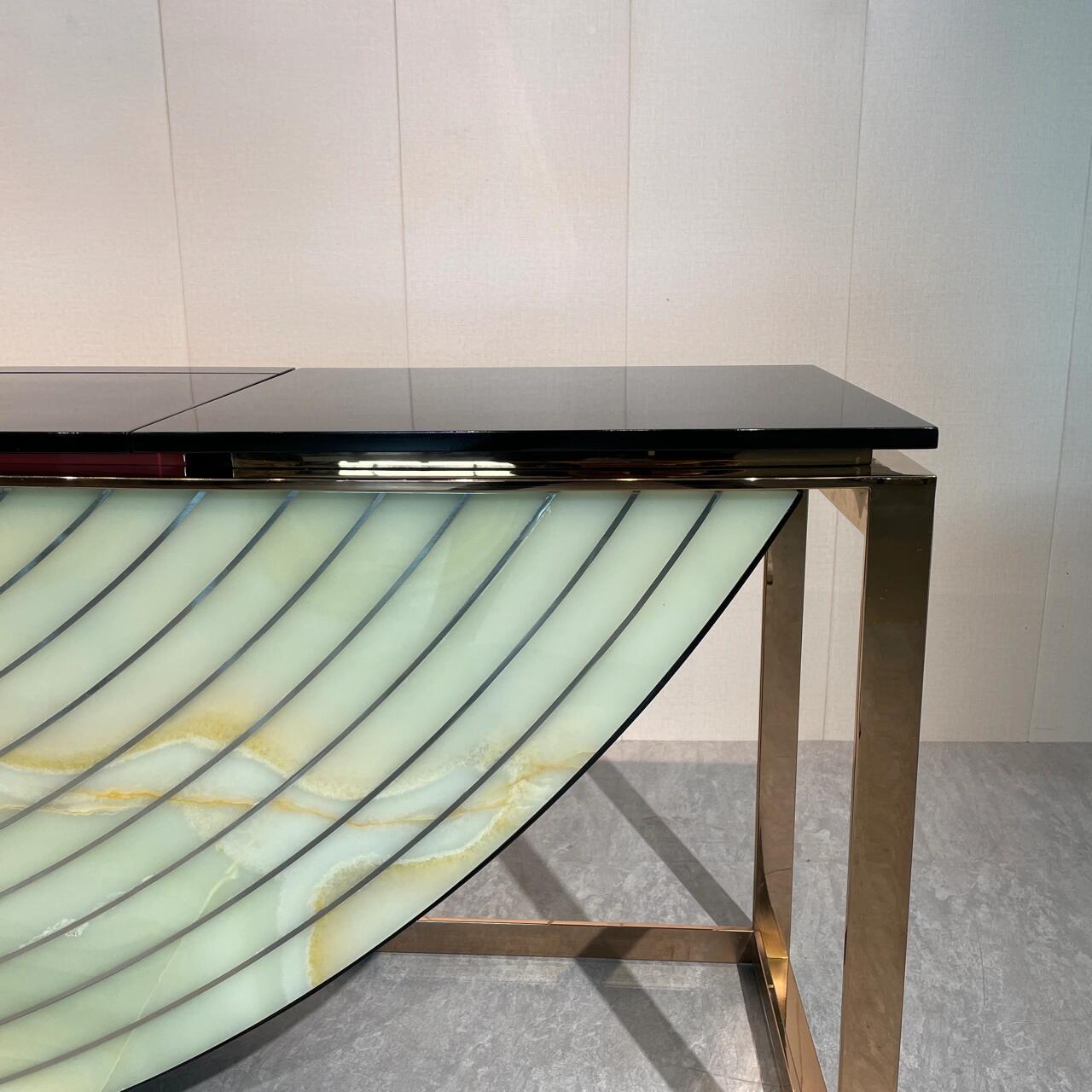 Equinox Italian Designer Artistic Stainless Steel Decoration Console