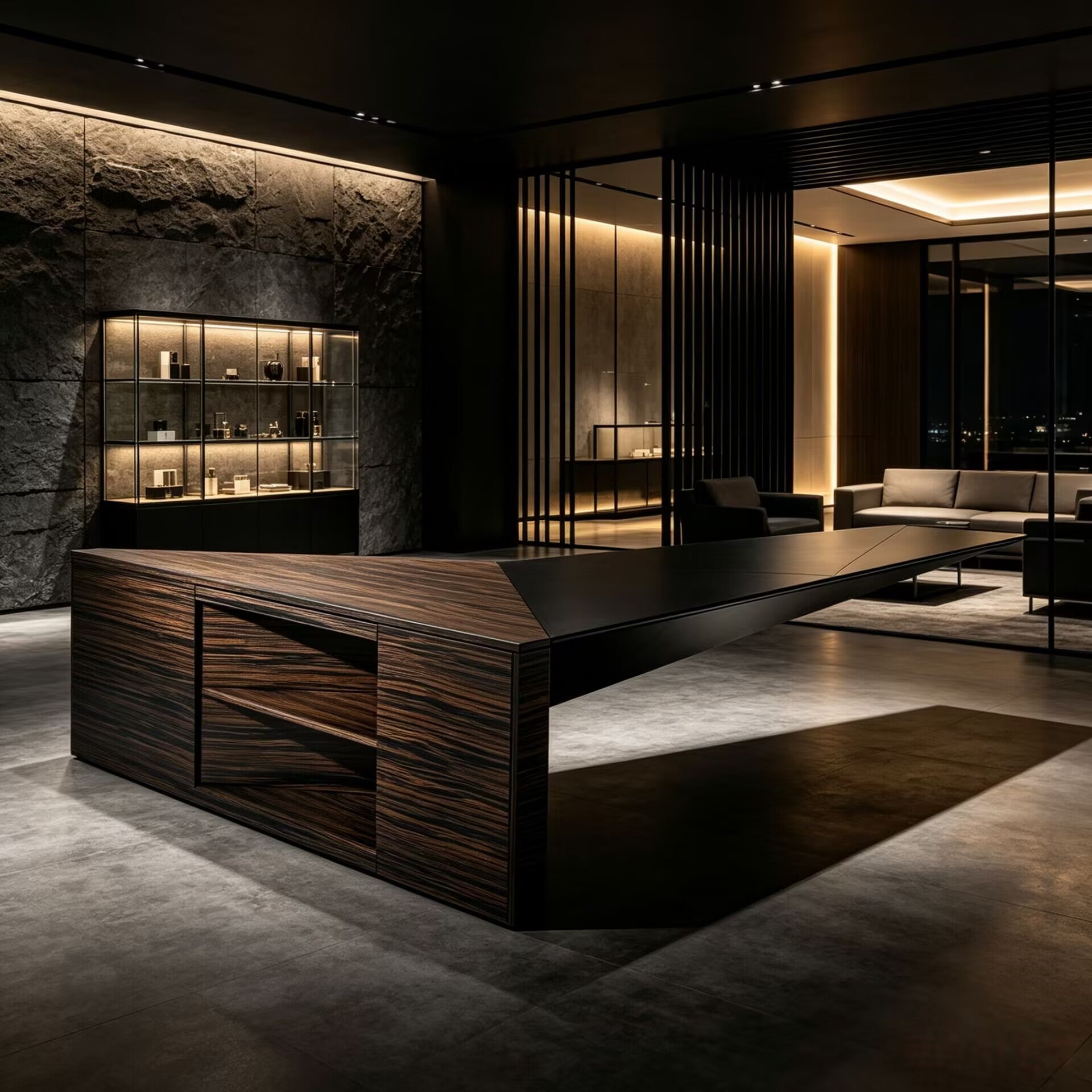 Eucl Ideo High Quality Luxury Solid Wood Leather Floating Office Desk