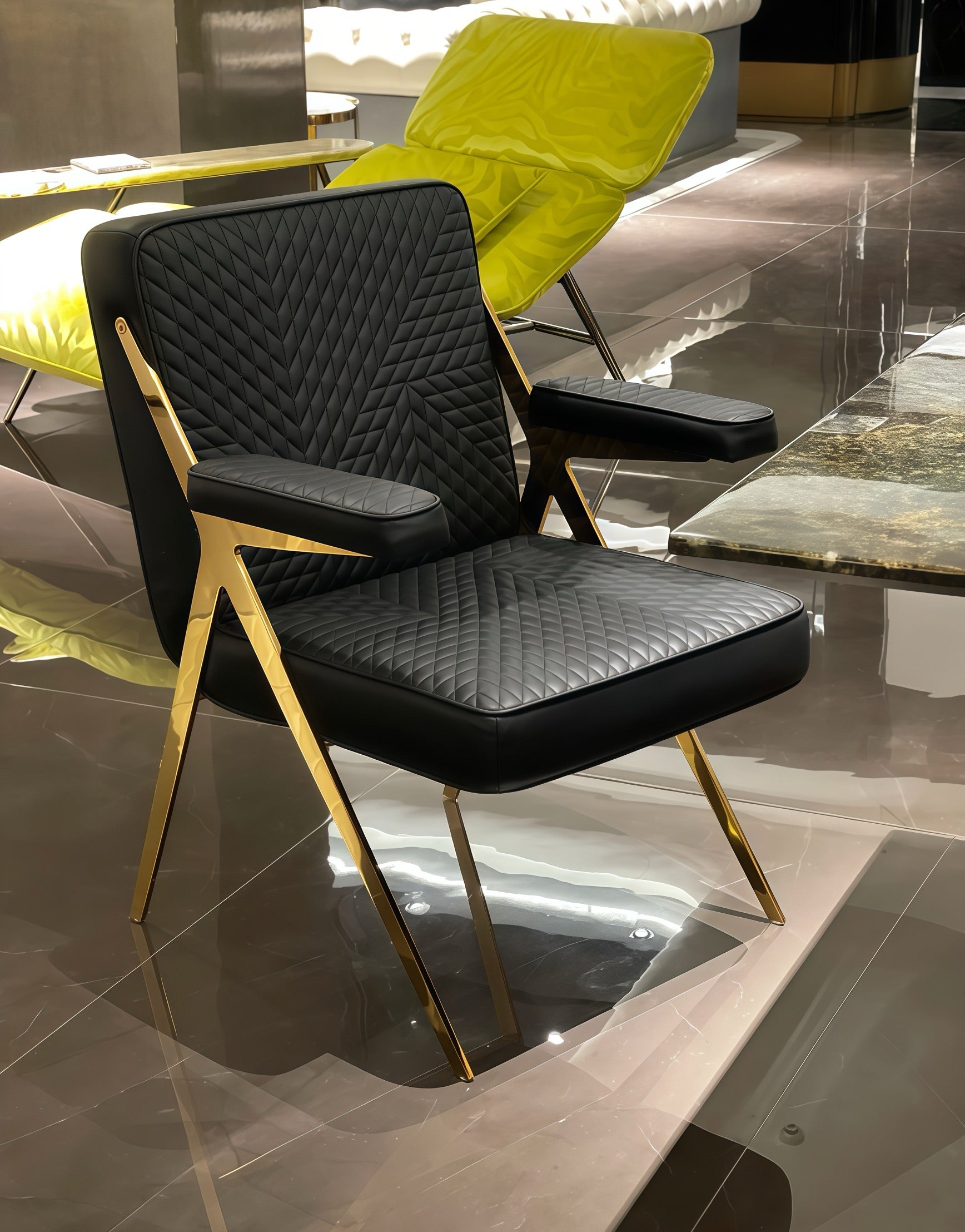 FIJI Unique leather chair with armrests