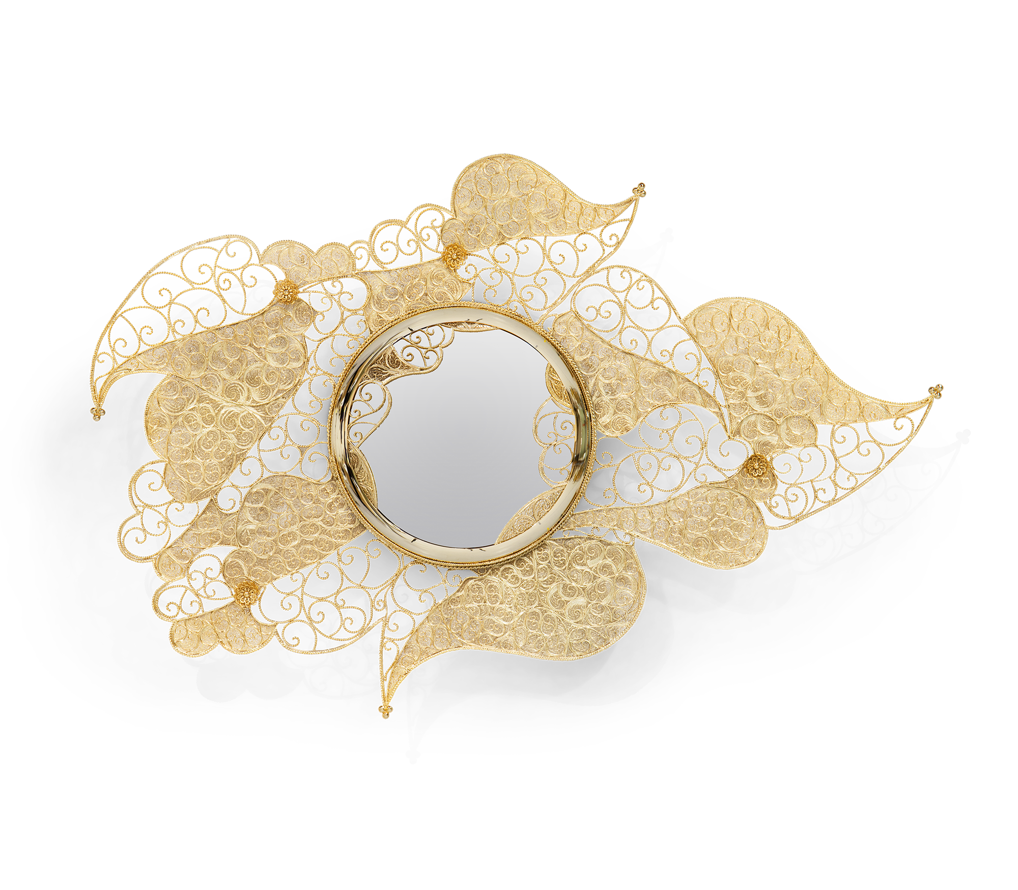 FILIGREE  High-end art wall-mounted pure copper decorative mirror