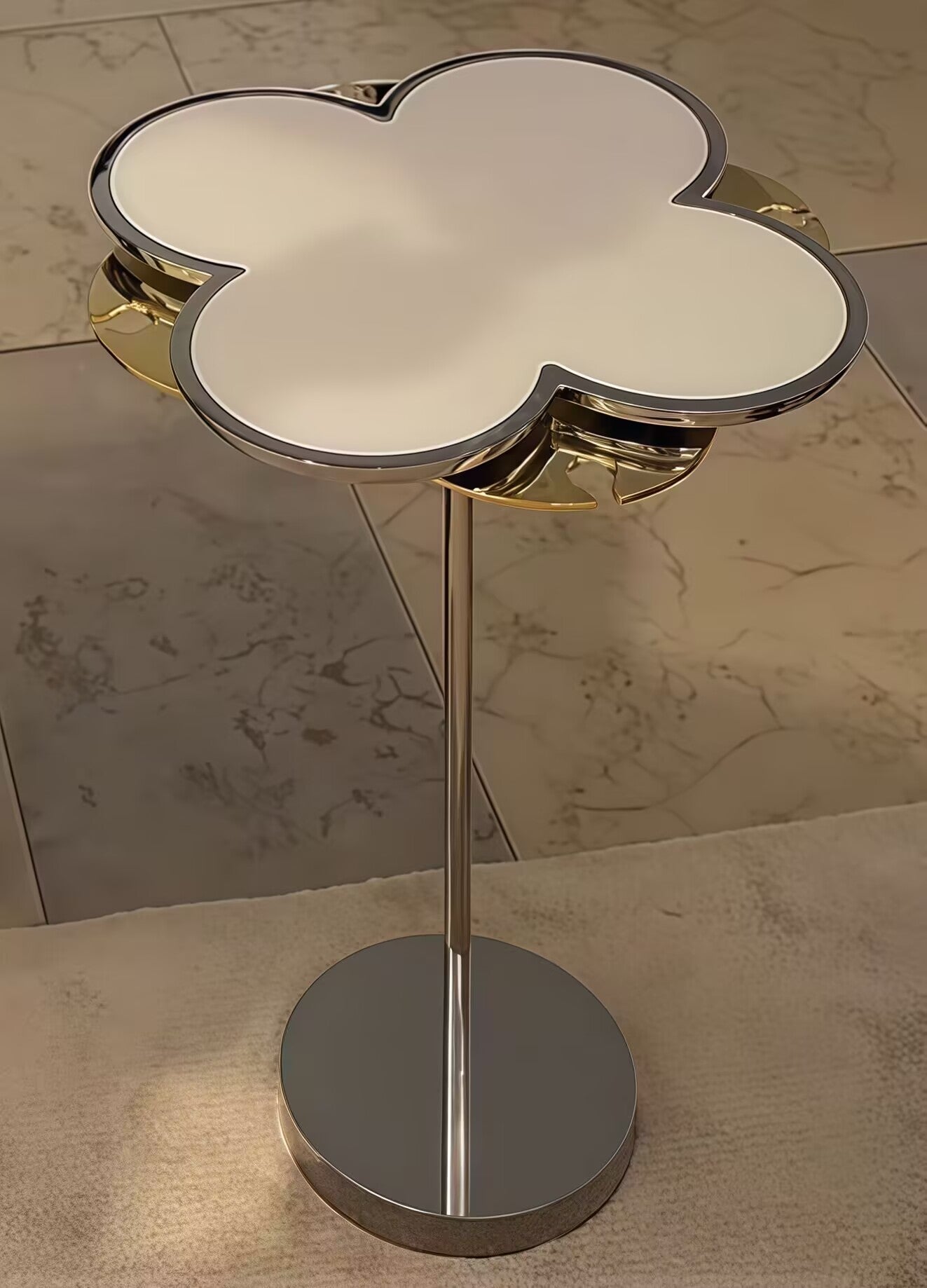 Fiore High End Stainless Steel Glass Creative Design Side Table