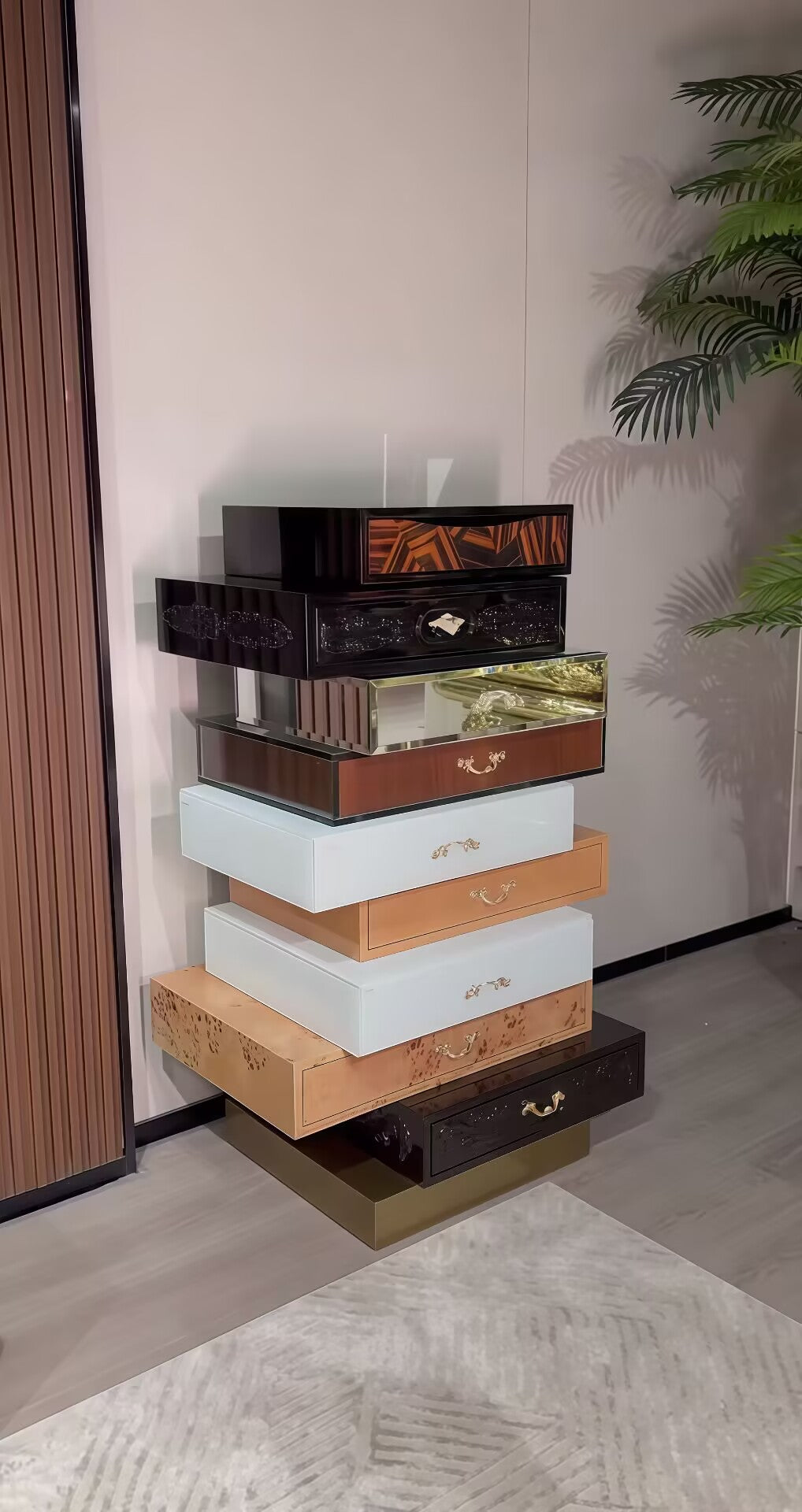 FRANK CHEST Italian light luxury creative solid wood irregular cabinet