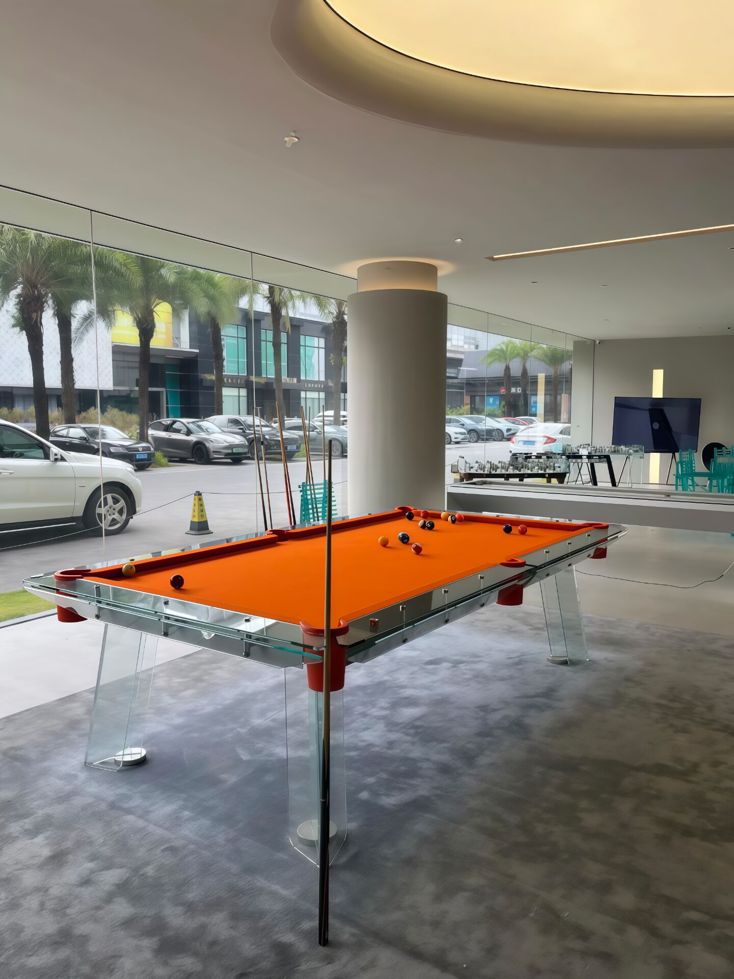 Filotto Italian Style Light Luxury Standard Crystal Glass Billiard Table