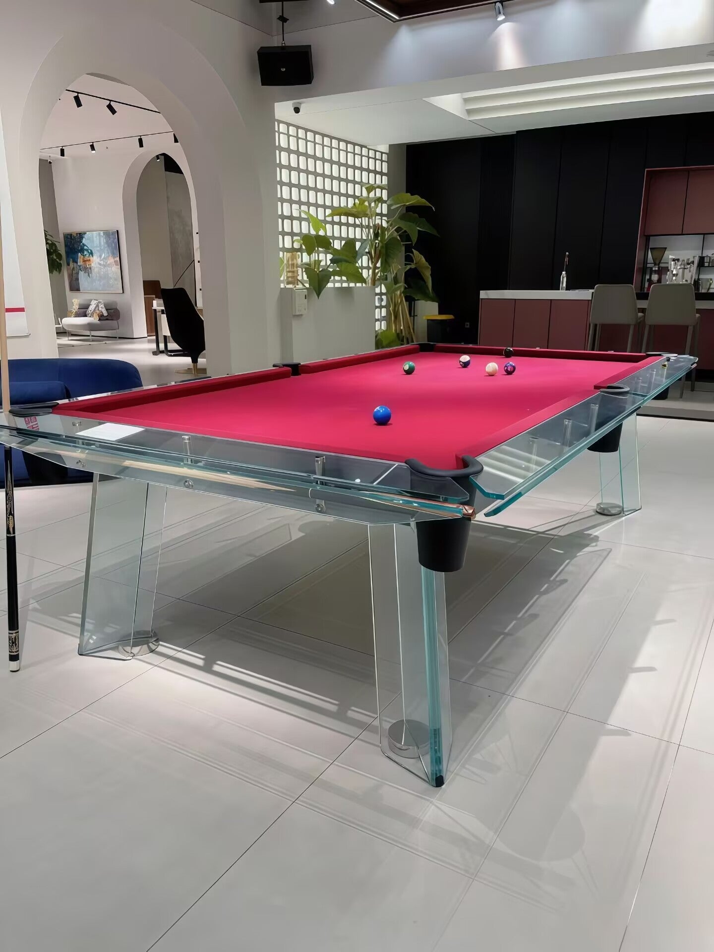 Filotto Italian Style Light Luxury Standard Crystal Glass Billiard Table