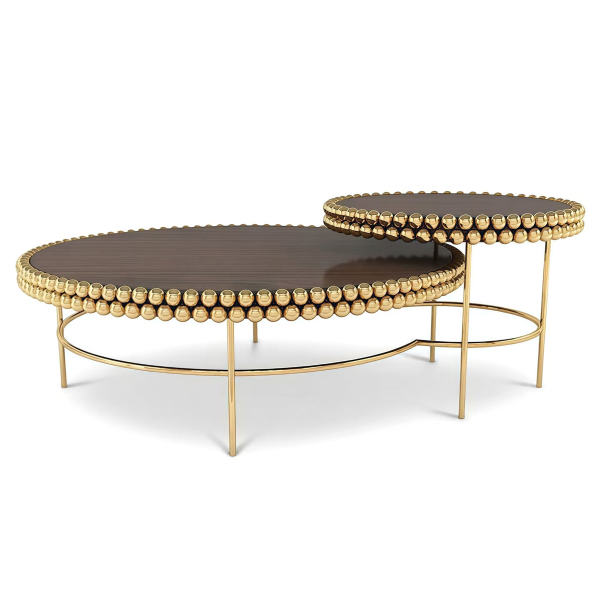 Finley Luxury Unique Minimalist Solid Wood Round Combination Coffee Table