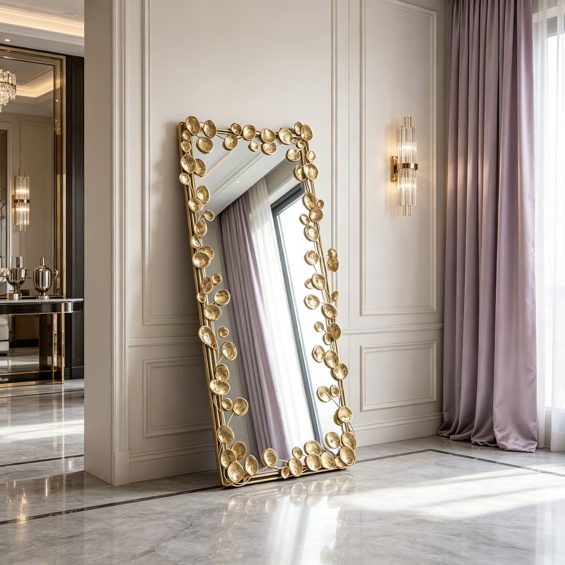 Modern Minimalism Artistic Metal Customize Full-Length Mirror