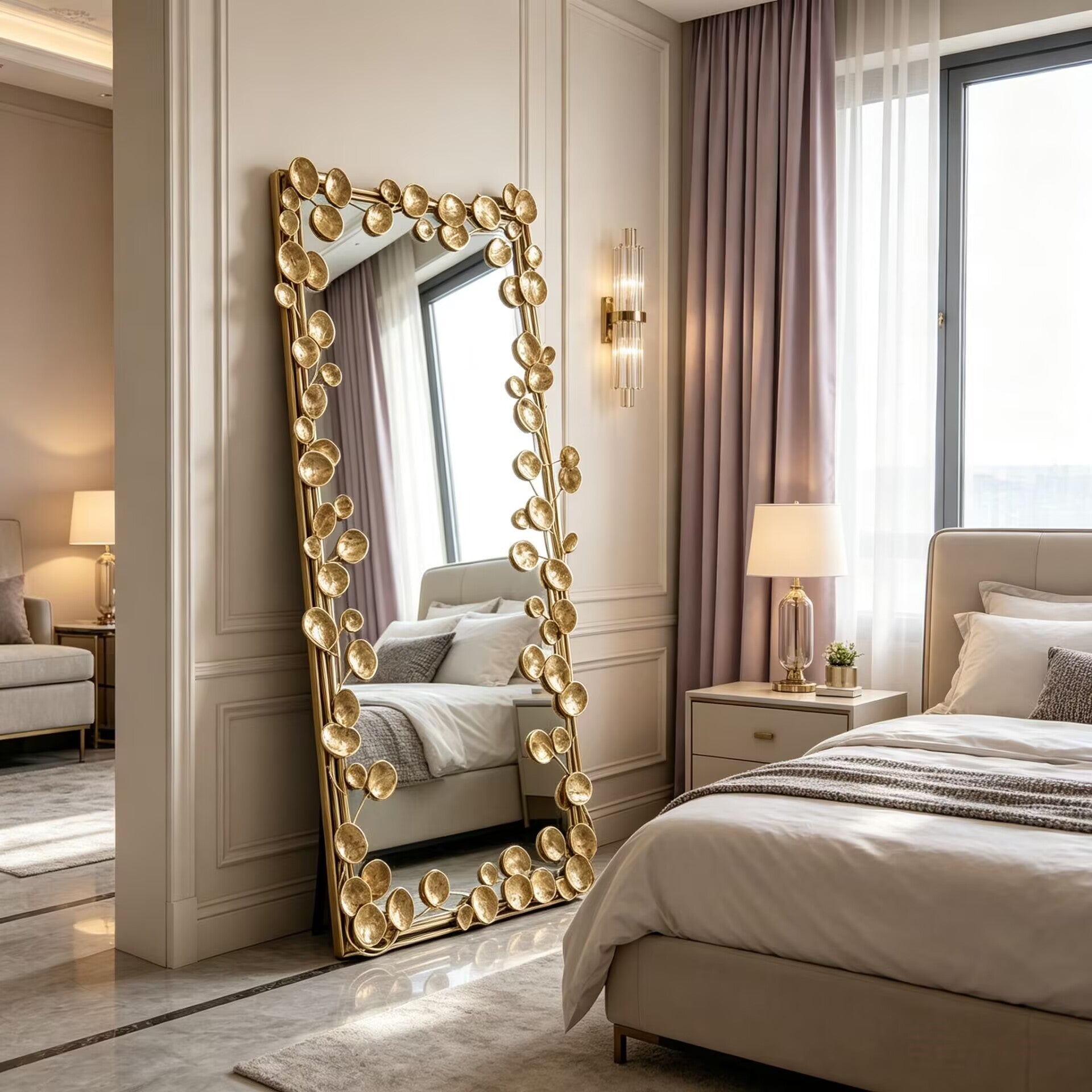 Modern Minimalism Artistic Metal Customize Full-Length Mirror