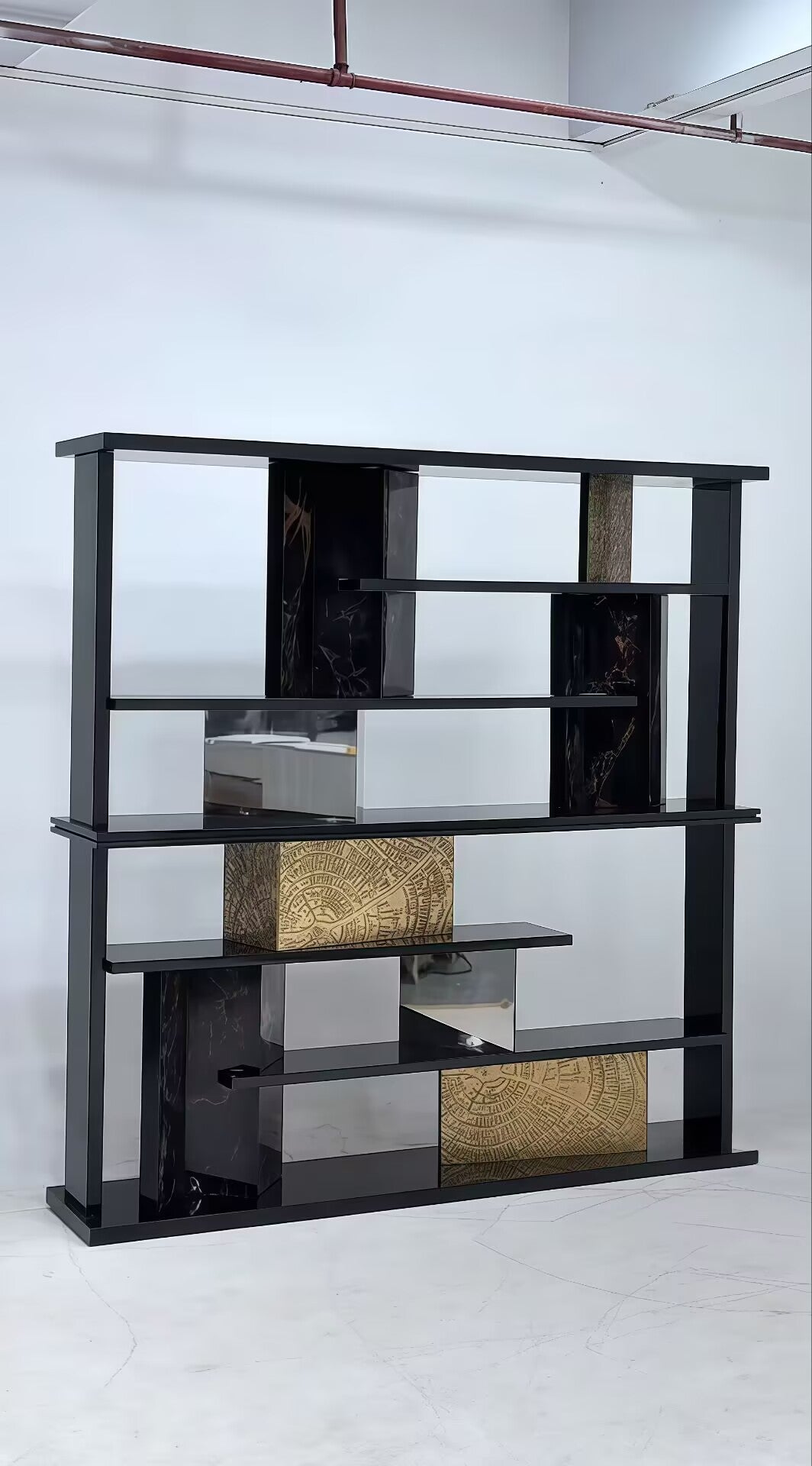 GARRETT Light luxury high-end solid wood metal bookshelf
