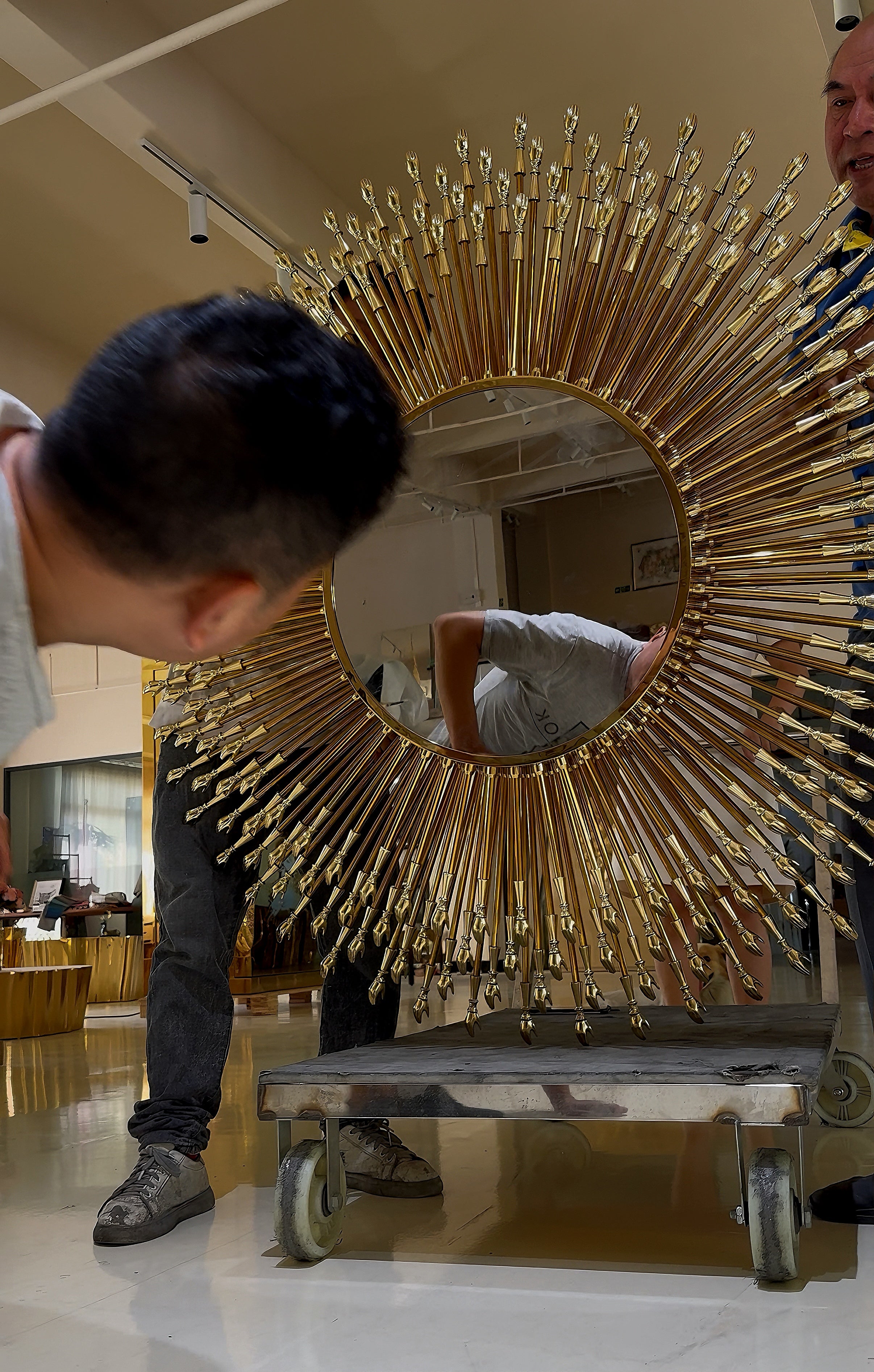 PURE COPPER GODDESS MIRROR  HIGH-END VILLA DECORATION