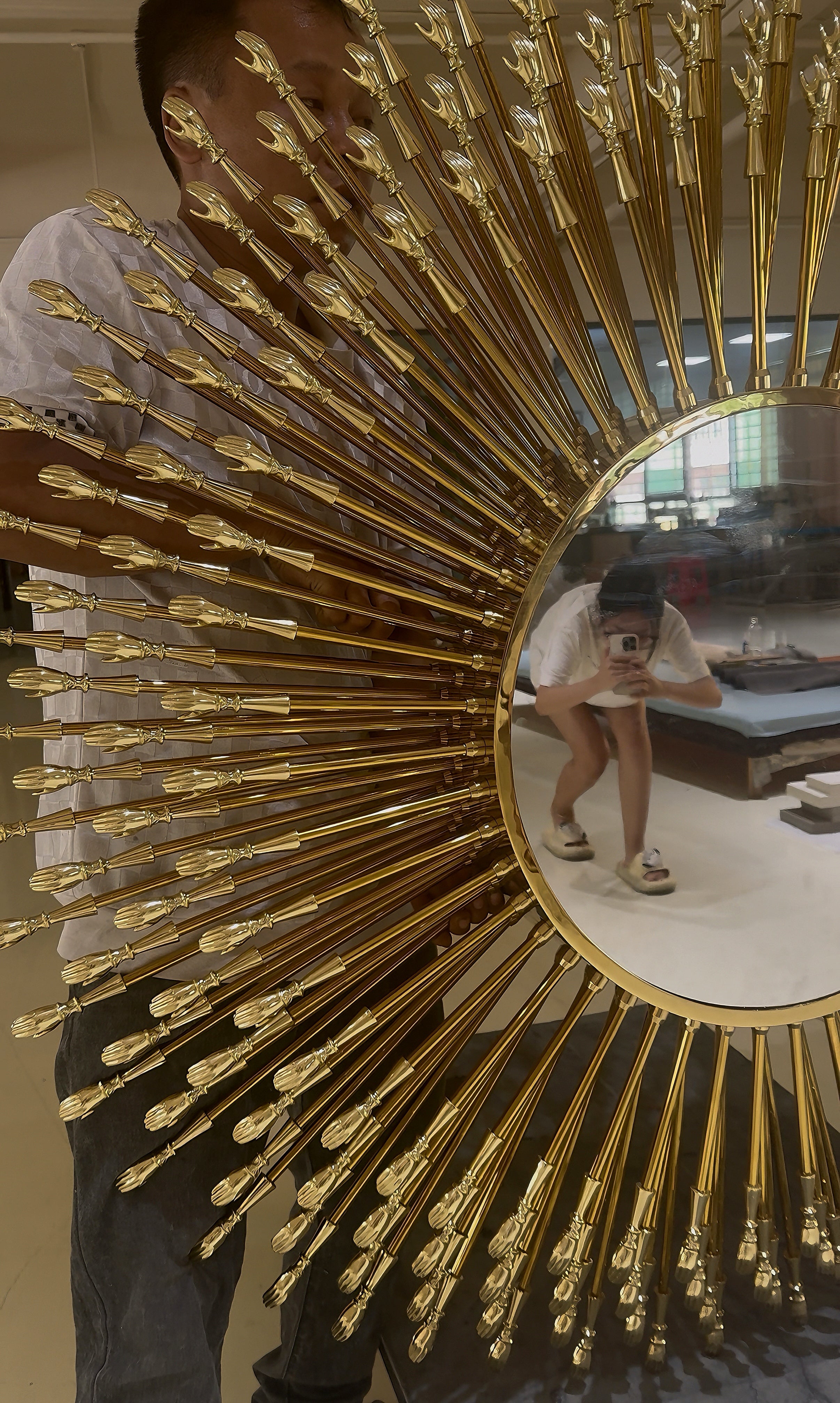 PURE COPPER GODDESS MIRROR  HIGH-END VILLA DECORATION