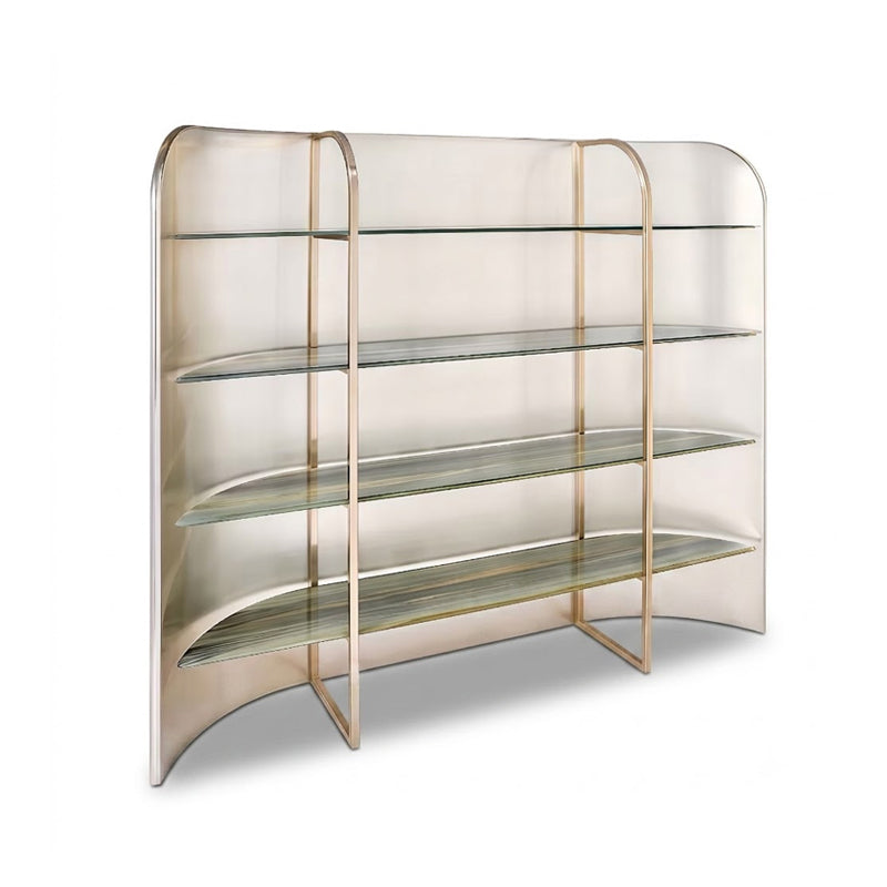 Giorgio Armani High-End Glass Customize Solid Wood Bookshelf
