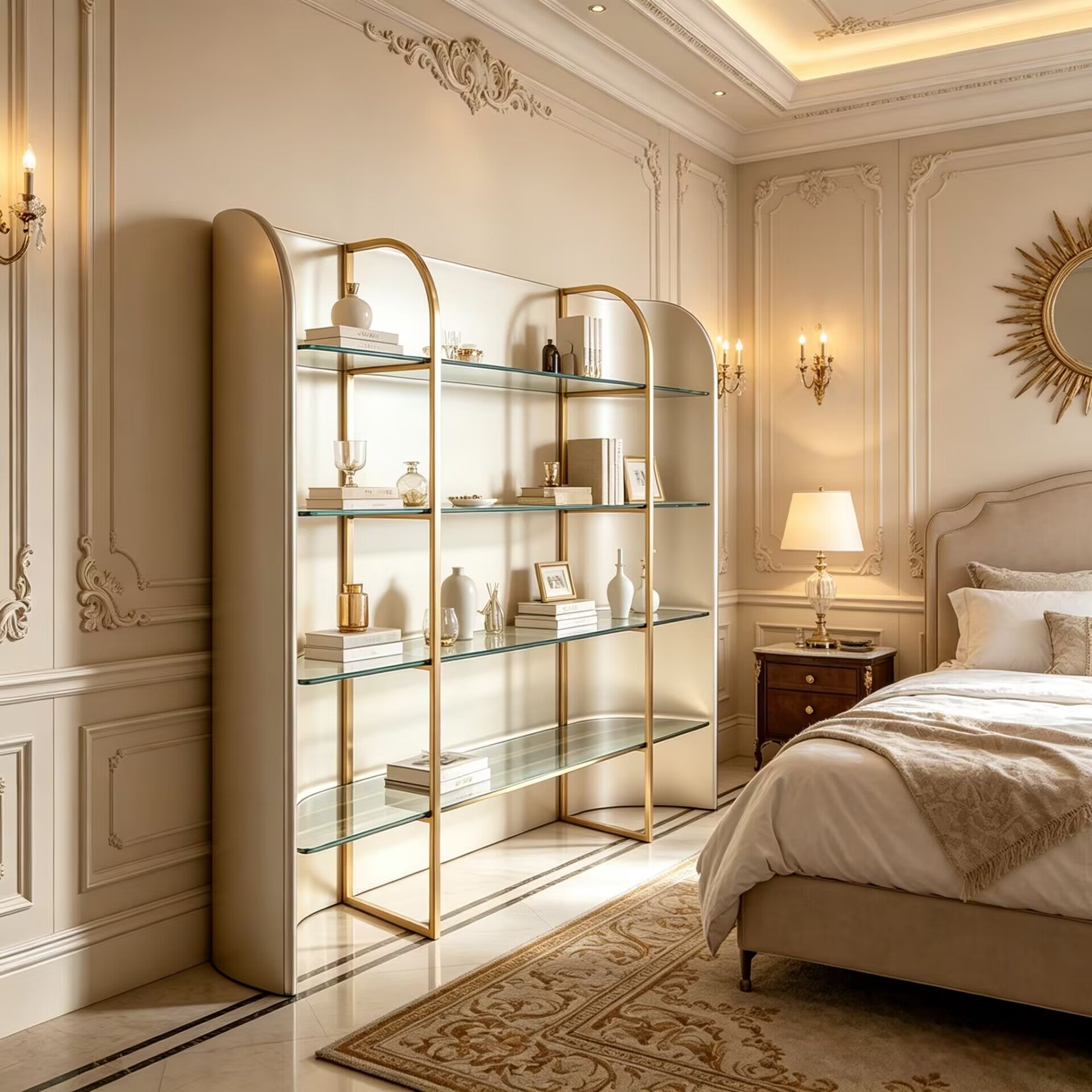 Giorgio Armani High-End Glass Customize Solid Wood Bookshelf