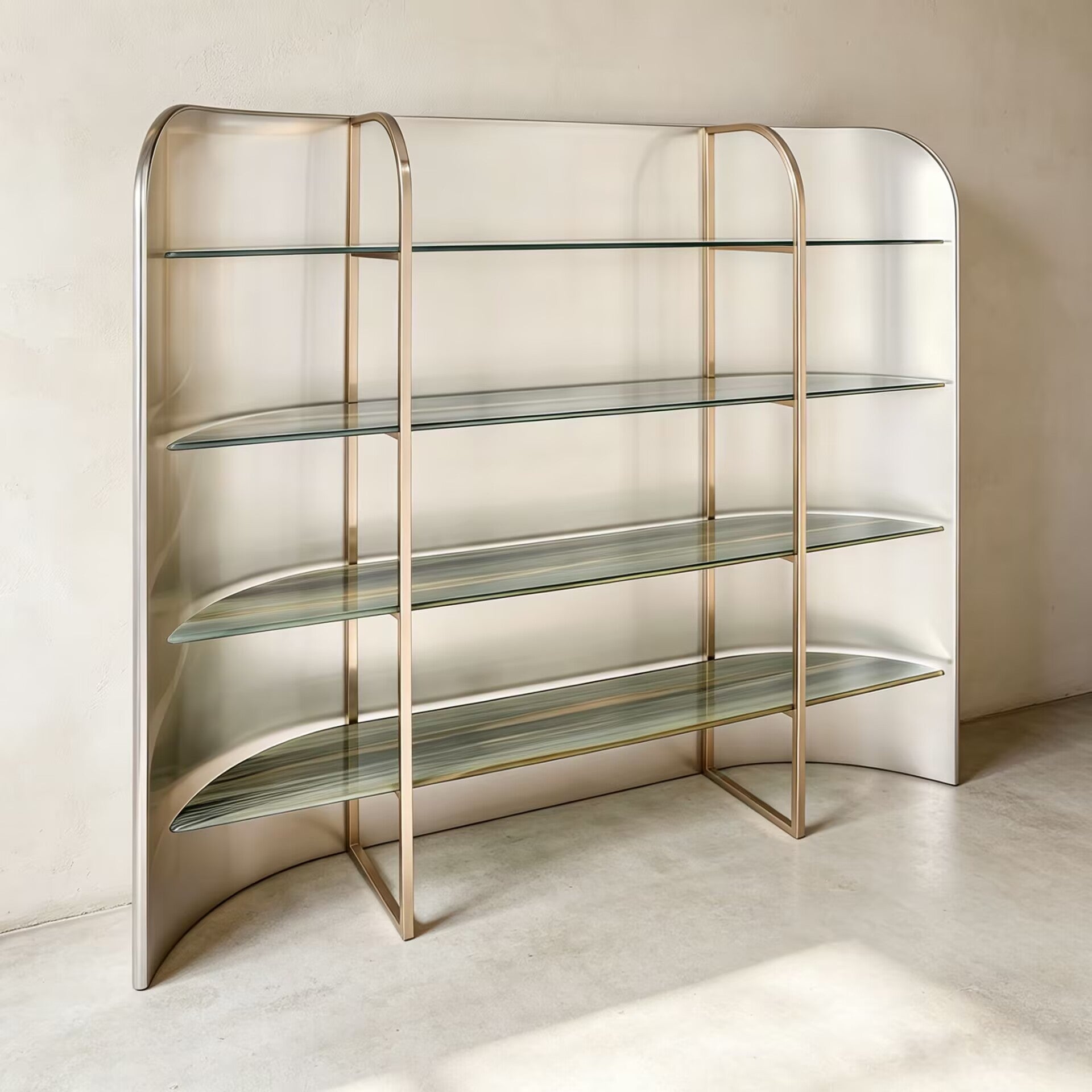 Giorgio Armani High-End Glass Customize Solid Wood Bookshelf