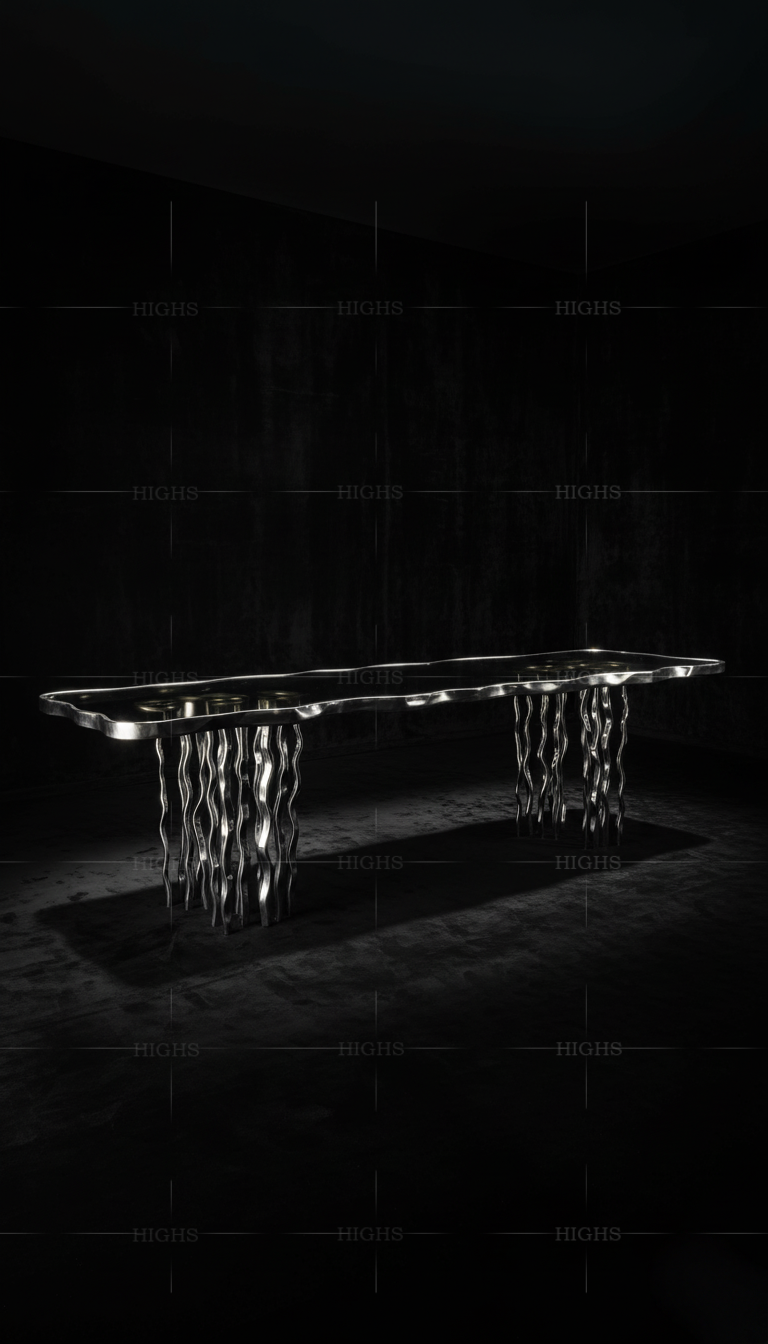 Transparent unique lotus design glass dining table
