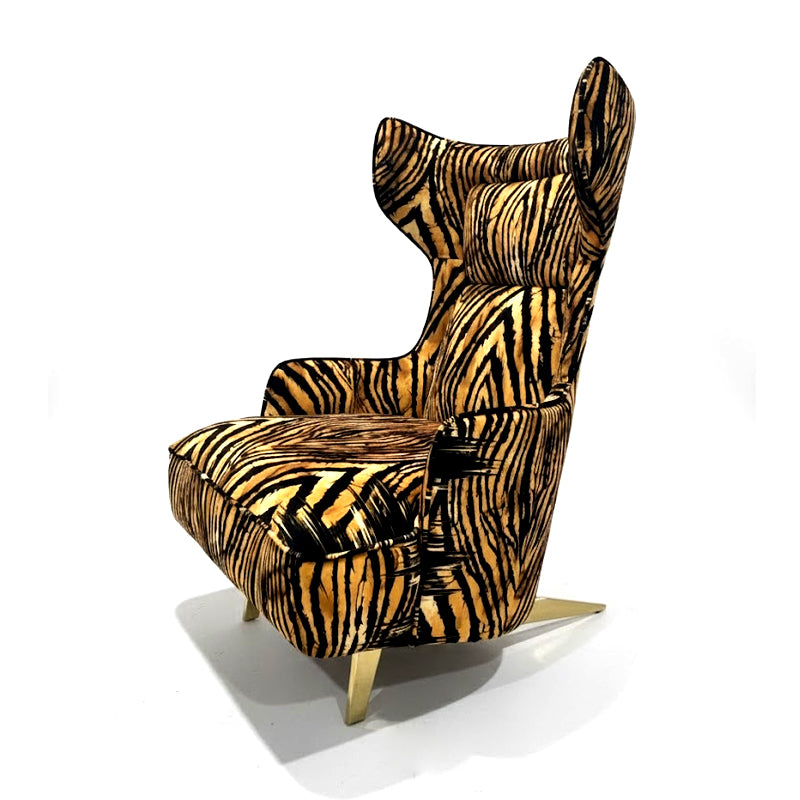 Guam Modern Creativity Stainless Steel Living Room Fabric Sofa Chair