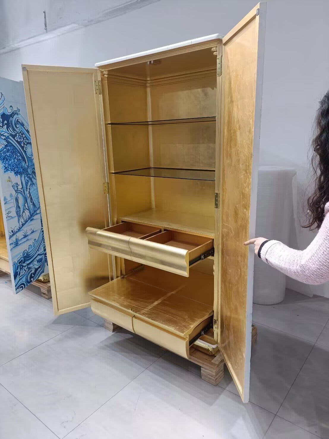 HERITAGE Neoclassical high-end hand-painted solid wood cabinet