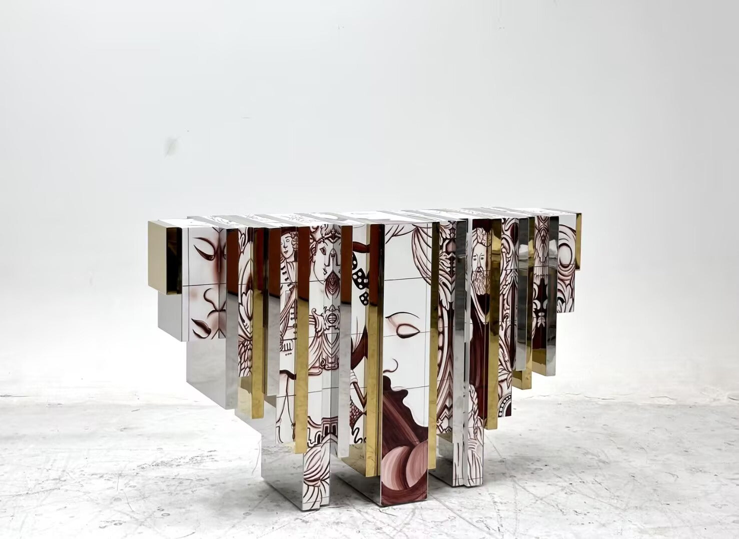 HERITAGE Artistic painted solid wood high-end entrance CONSOLE