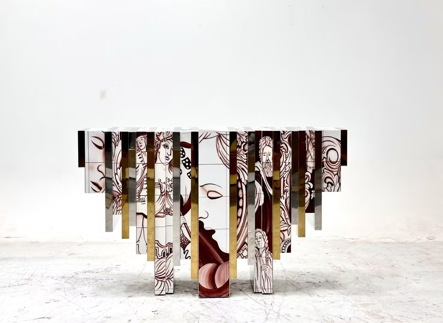 HERITAGE Artistic painted solid wood high-end entrance CONSOLE