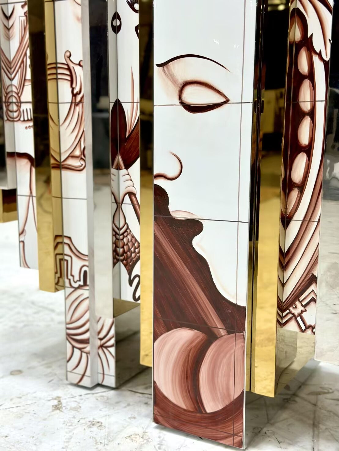 HERITAGE Artistic painted solid wood high-end entrance CONSOLE