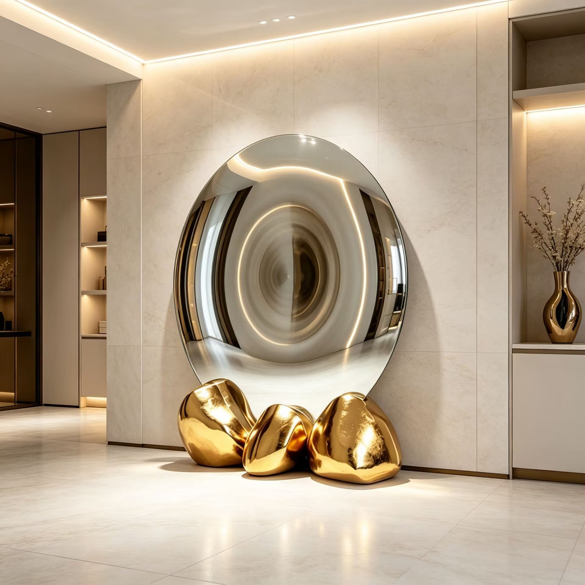 Hades High Quality Metal Megalith Art Convex Surface Full-Length Mirror