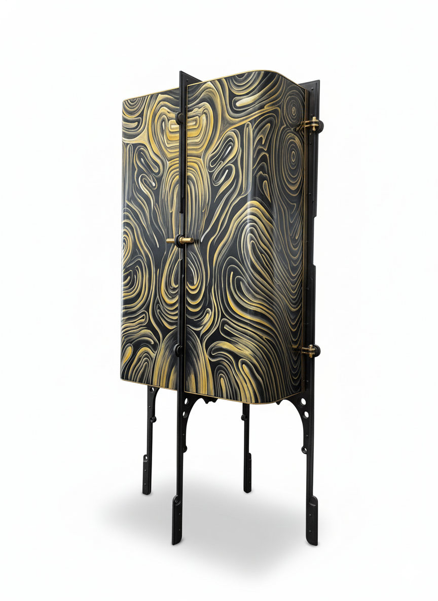 High-end metal unique wine cabinet Hand-painted craftsmanship