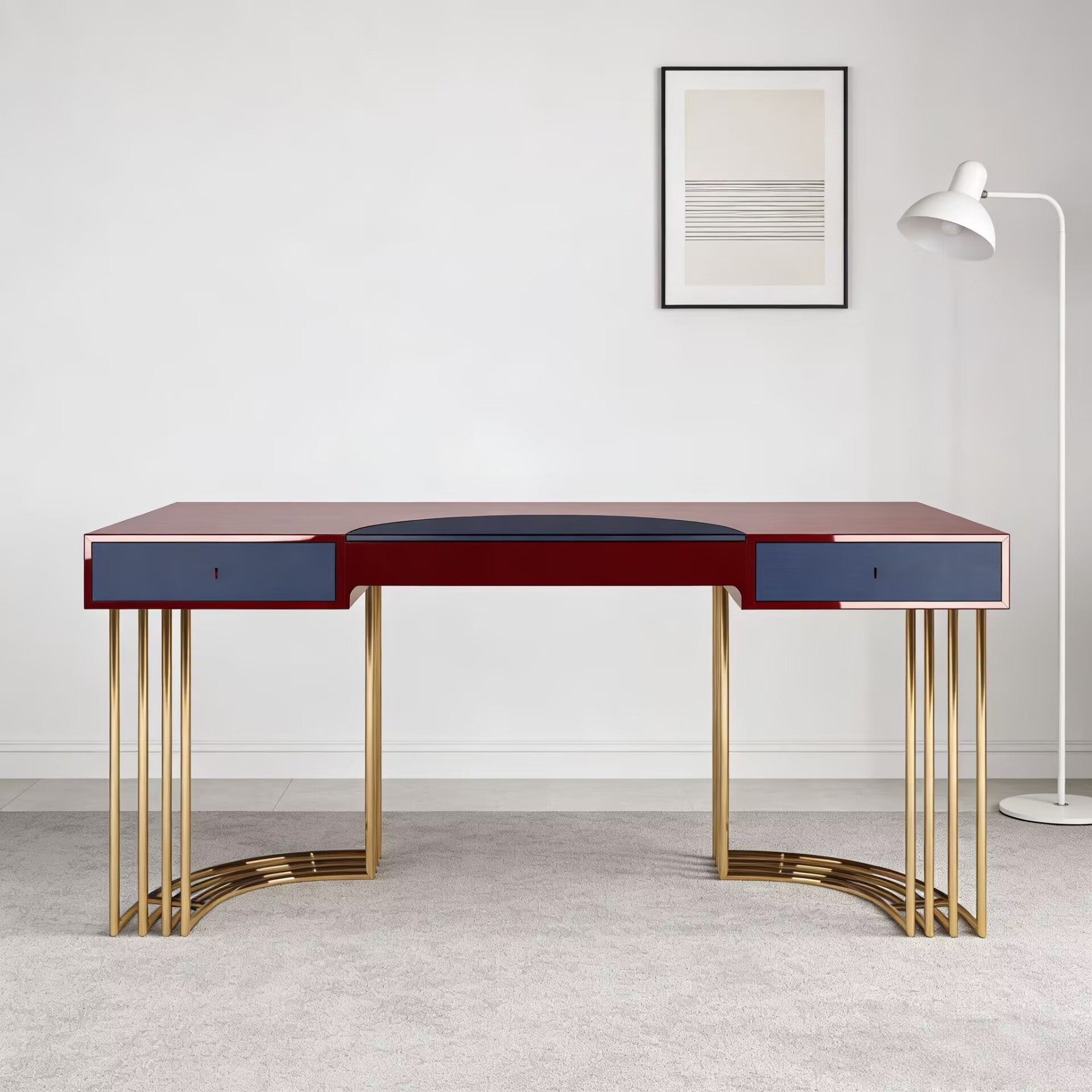 Hood High-End Stainless Steel Simplicity Solid Wood Customize Desk