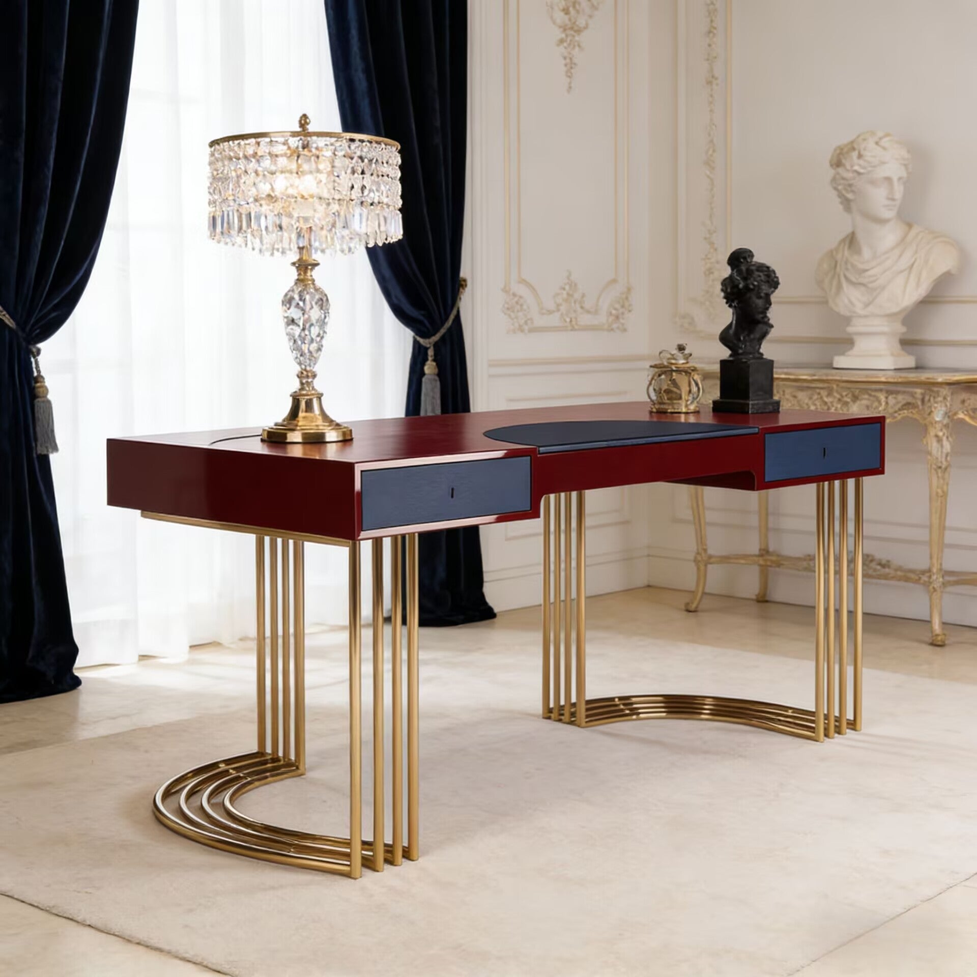 Hood High-End Stainless Steel Simplicity Solid Wood Customize Desk
