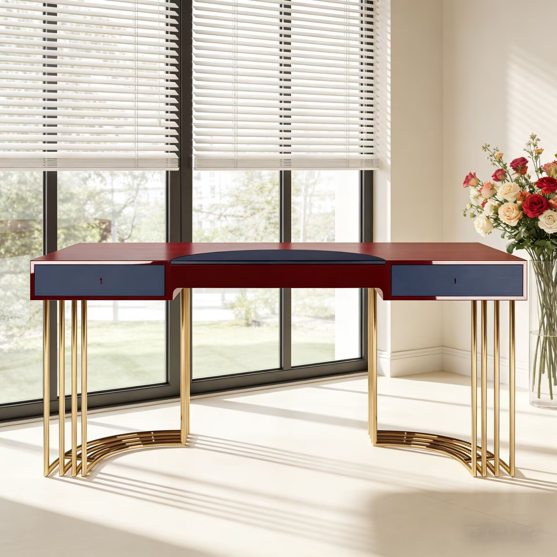 Hood High-End Stainless Steel Simplicity Solid Wood Customize Desk