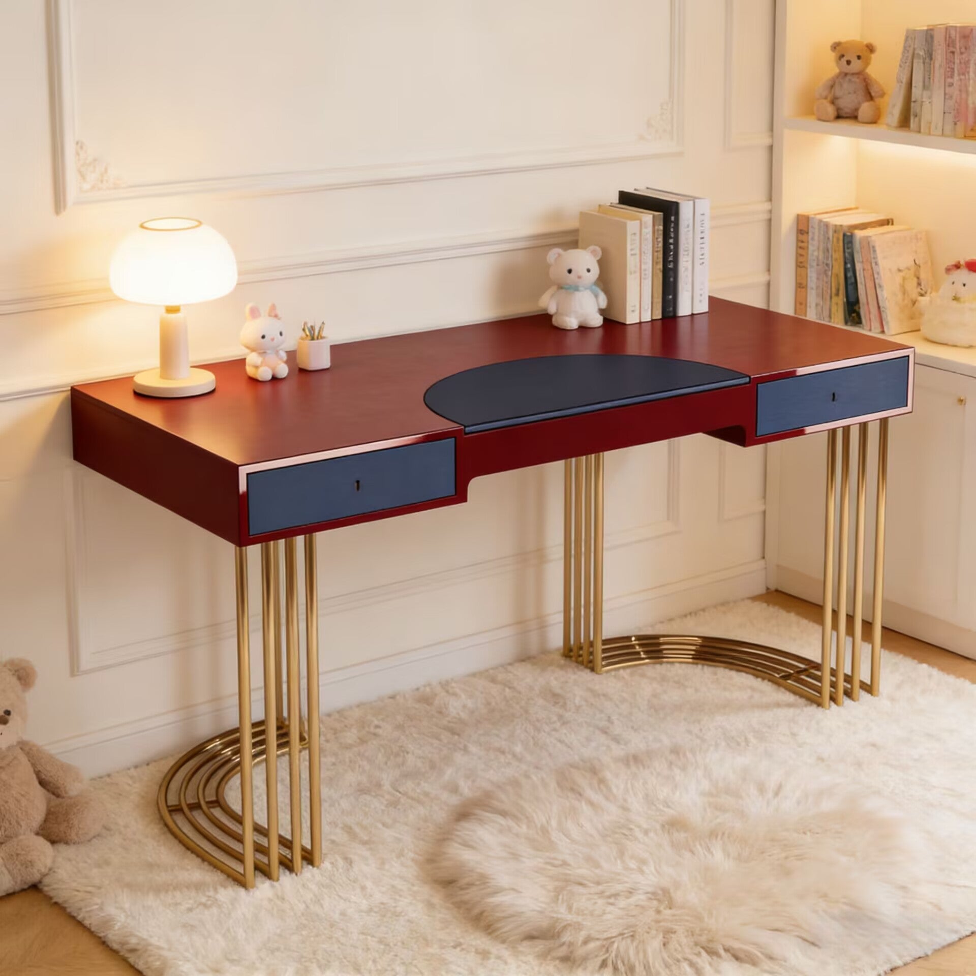 Hood High-End Stainless Steel Simplicity Solid Wood Customize Desk