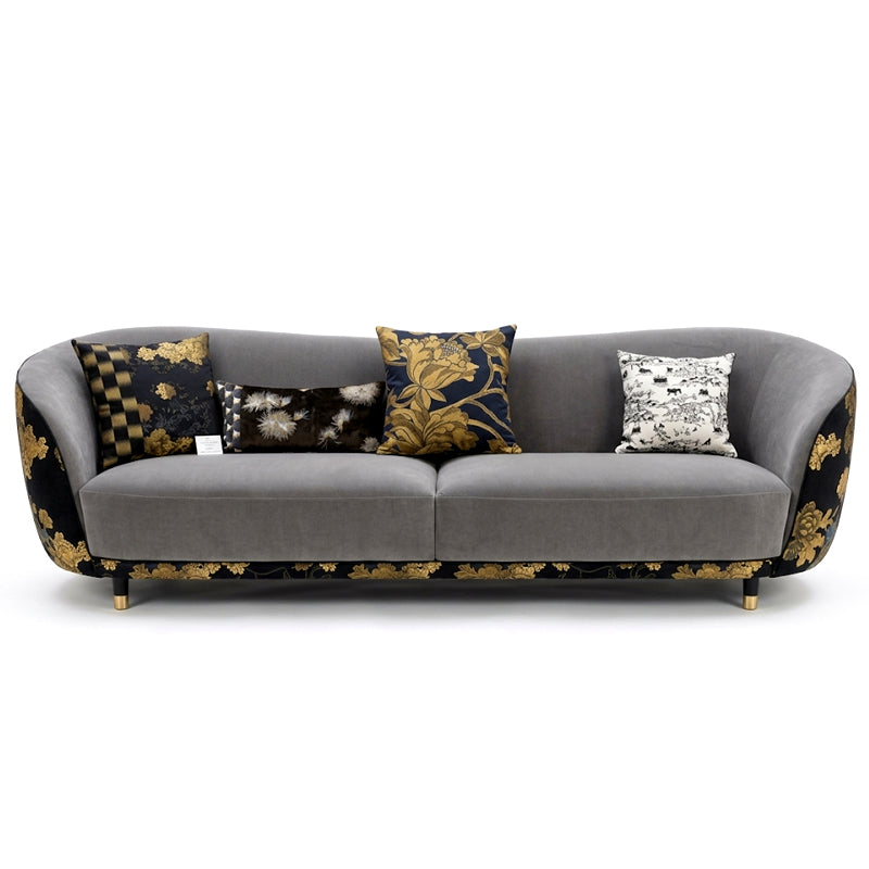 Hyago Living Room Creativity Solid Wood Fabric Embroidery Sofa