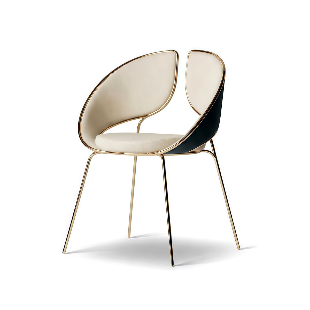 Hyoku Villa Modern Creativity Metal Upscale Fabric Dining Chair