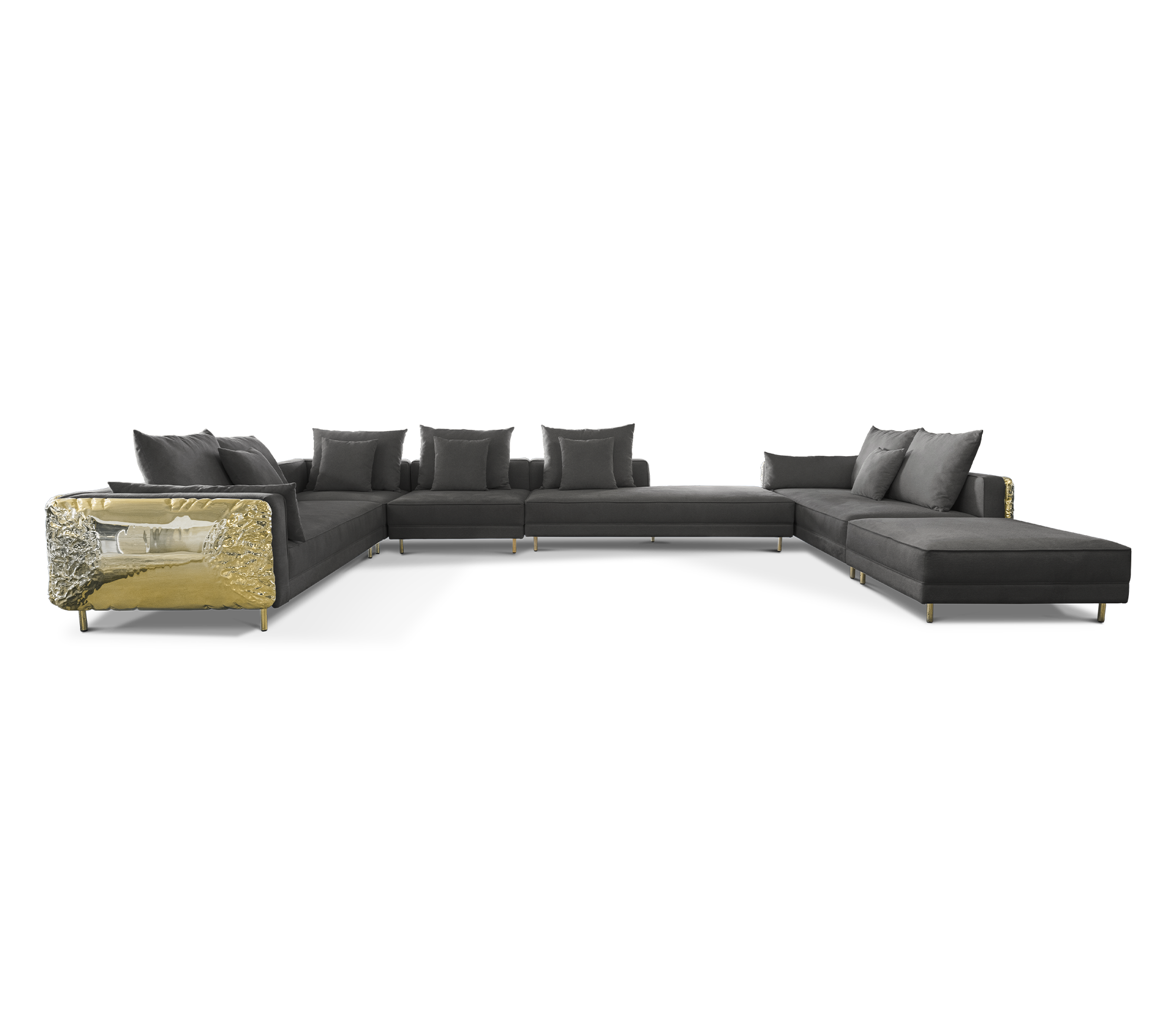 IMPERFECTIO BLACK MODULAR Luxury brass SOFA