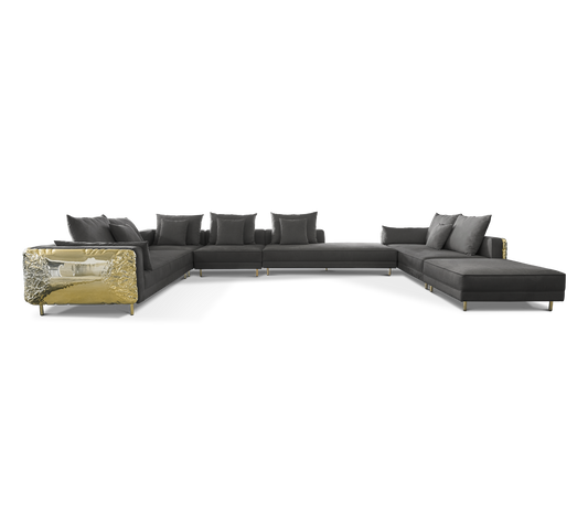 IMPERFECTIO BLACK MODULAR Luxury brass SOFA