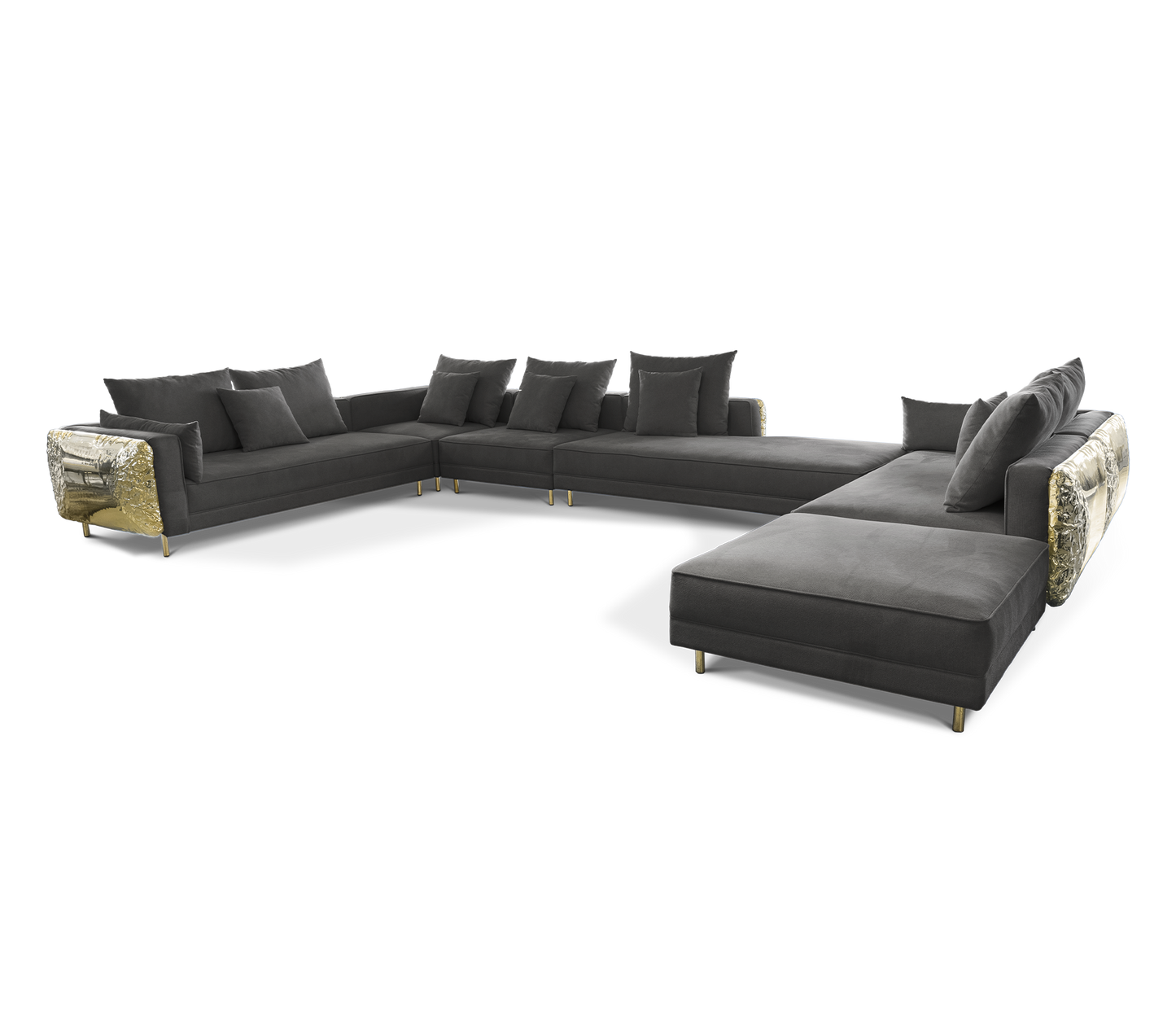 IMPERFECTIO BLACK MODULAR Luxury brass SOFA