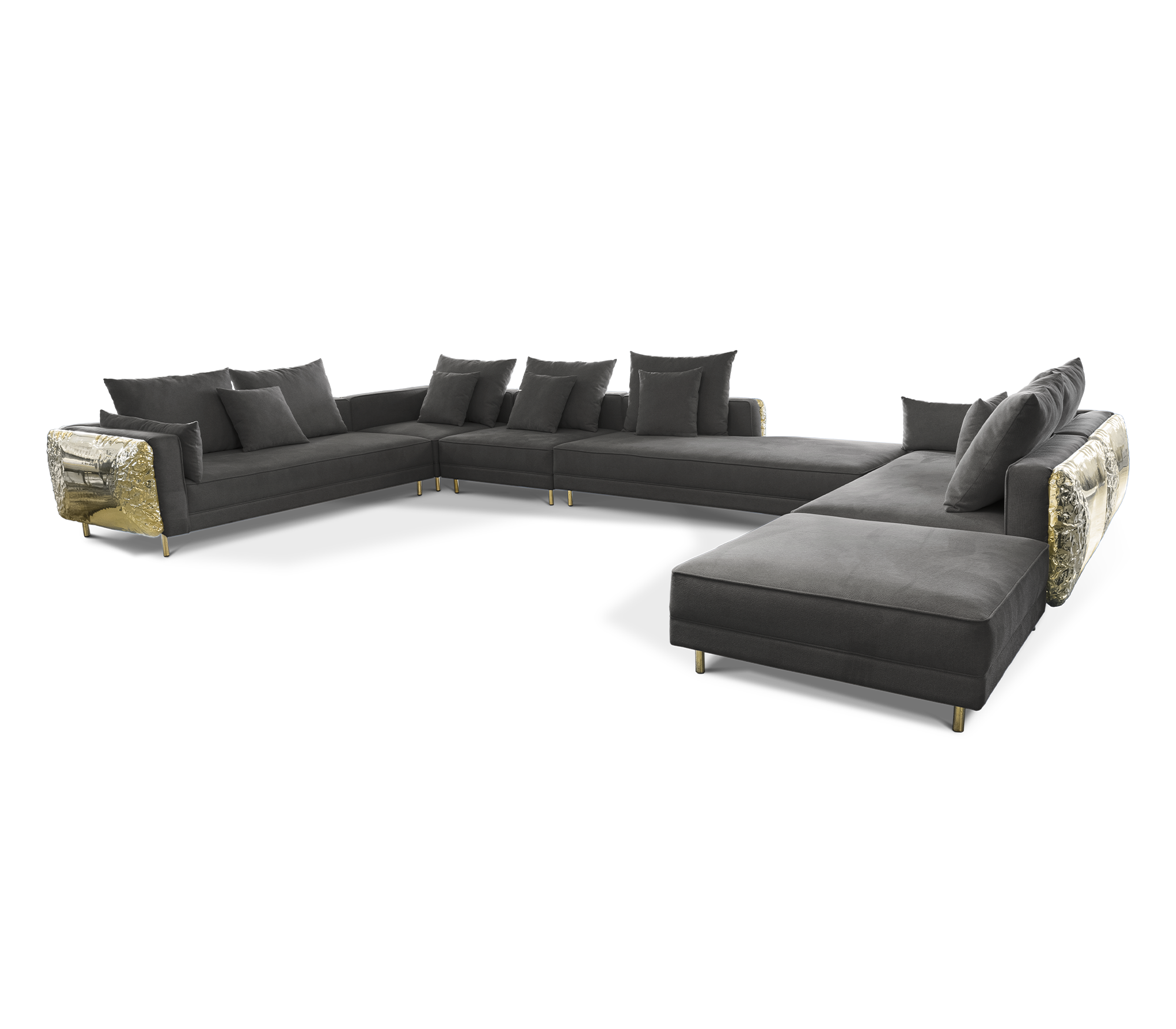 IMPERFECTIO BLACK MODULAR Luxury brass SOFA