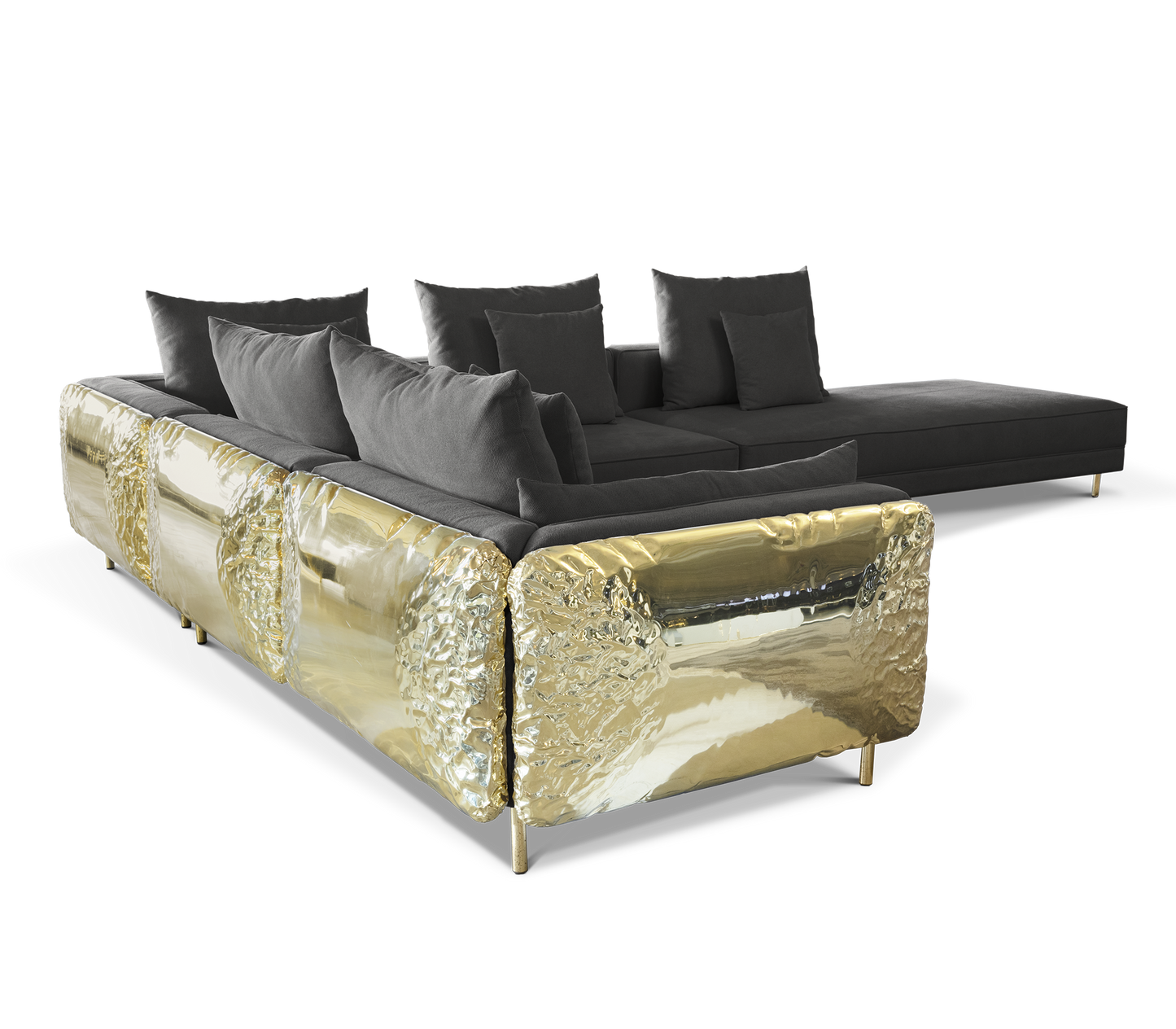 IMPERFECTIO BLACK MODULAR Luxury brass SOFA