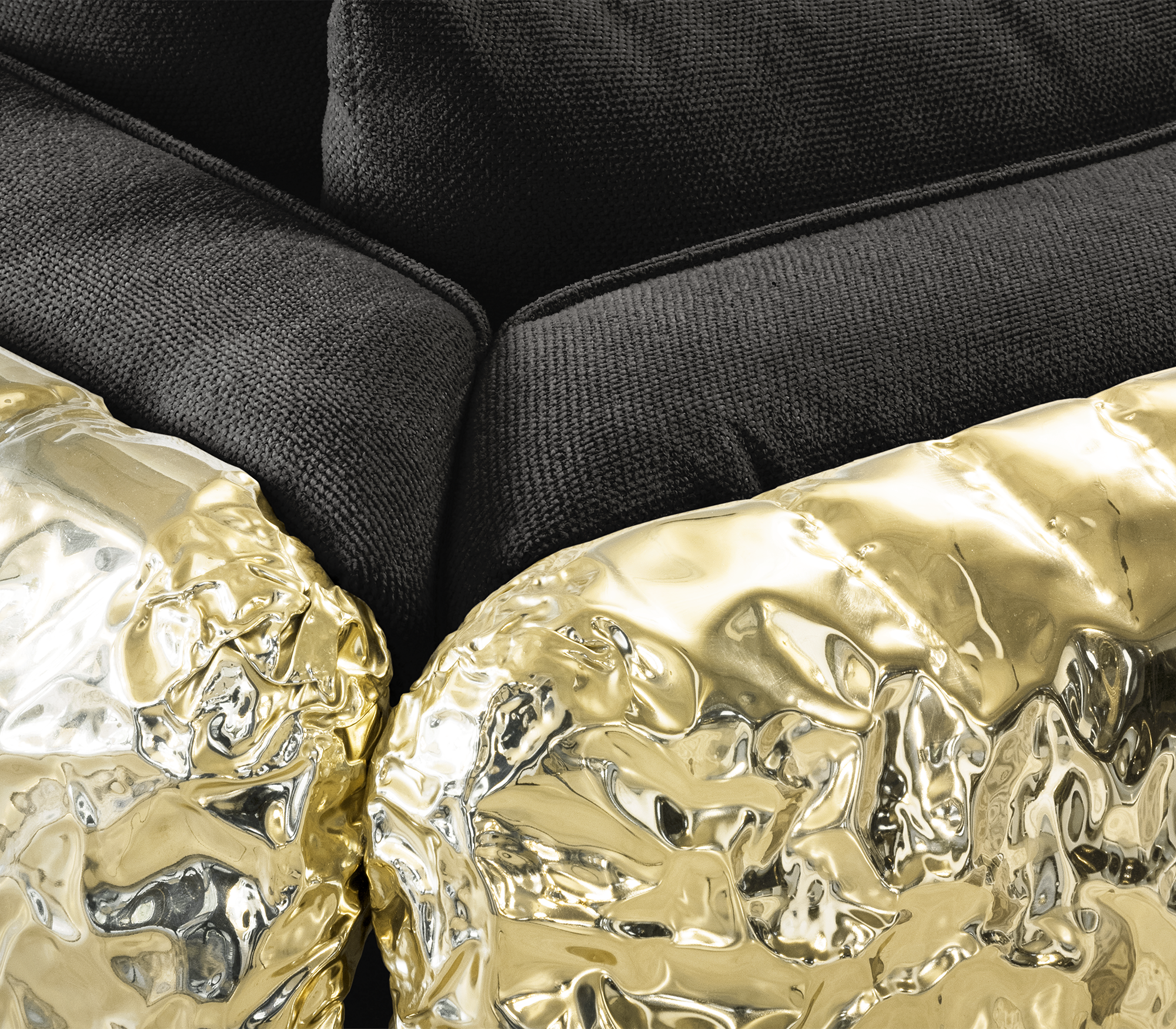 IMPERFECTIO BLACK MODULAR Luxury brass SOFA